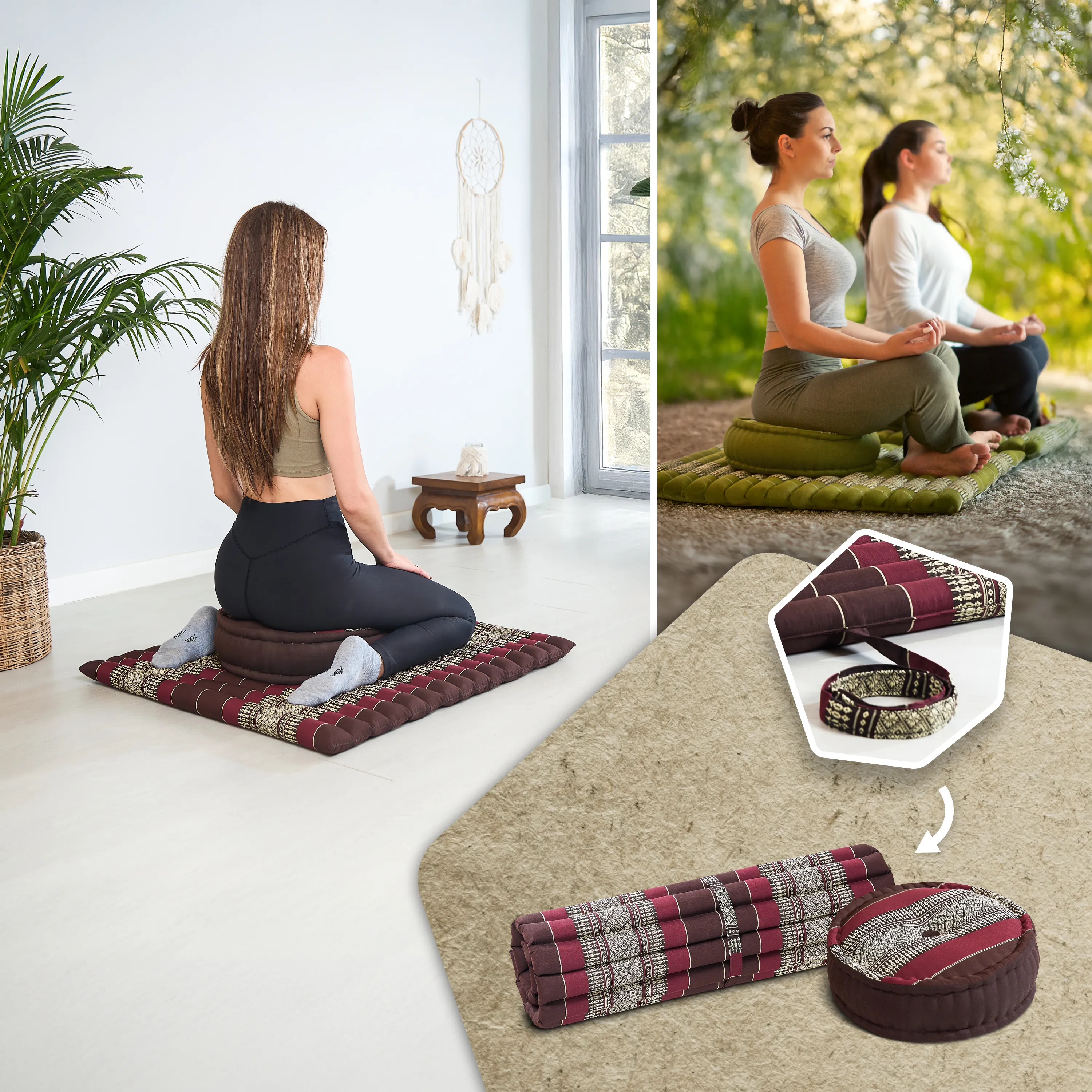 Set de coussins de méditation en kapok XL