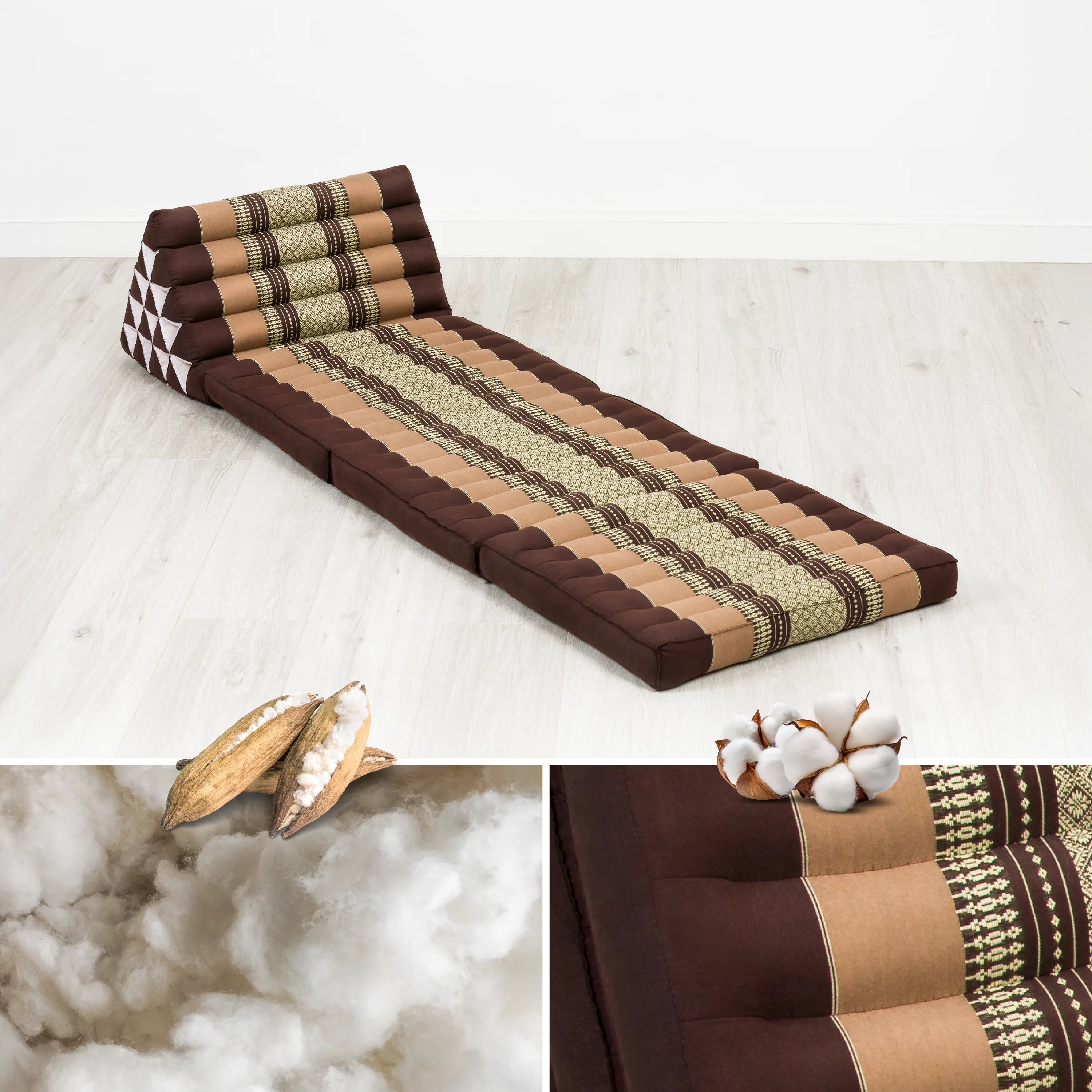 Coussin thaï en kapok hauteur XXL