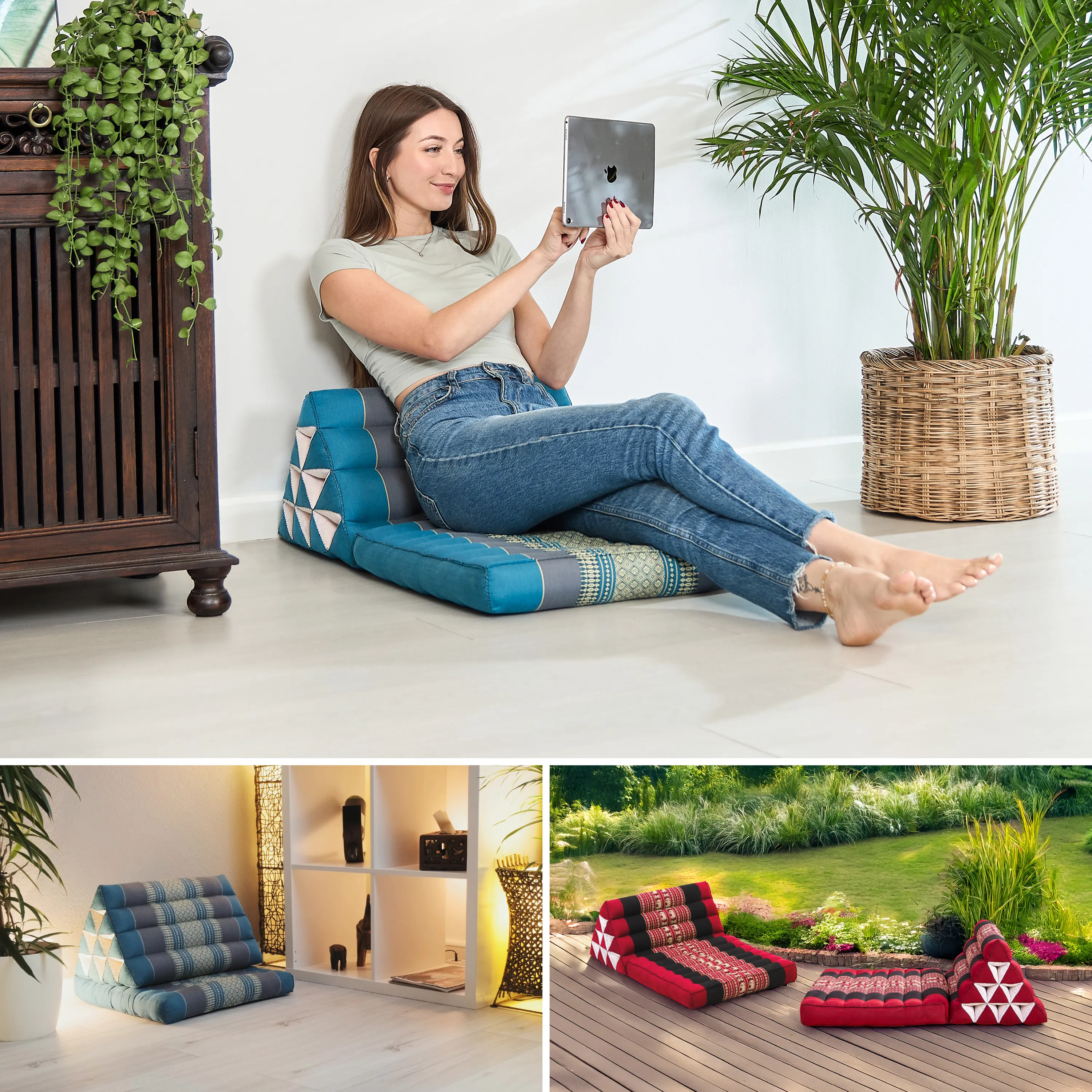 Coussin thaï avec matelas 1 partie en kapok