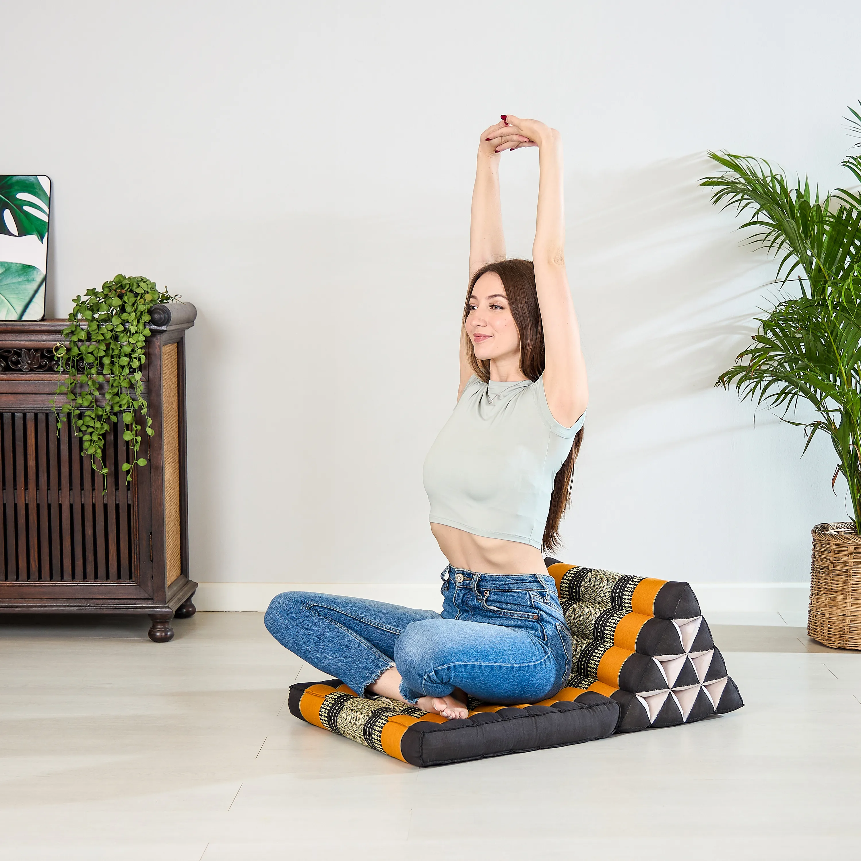 Coussin thaï avec matelas 1 partie en kapok