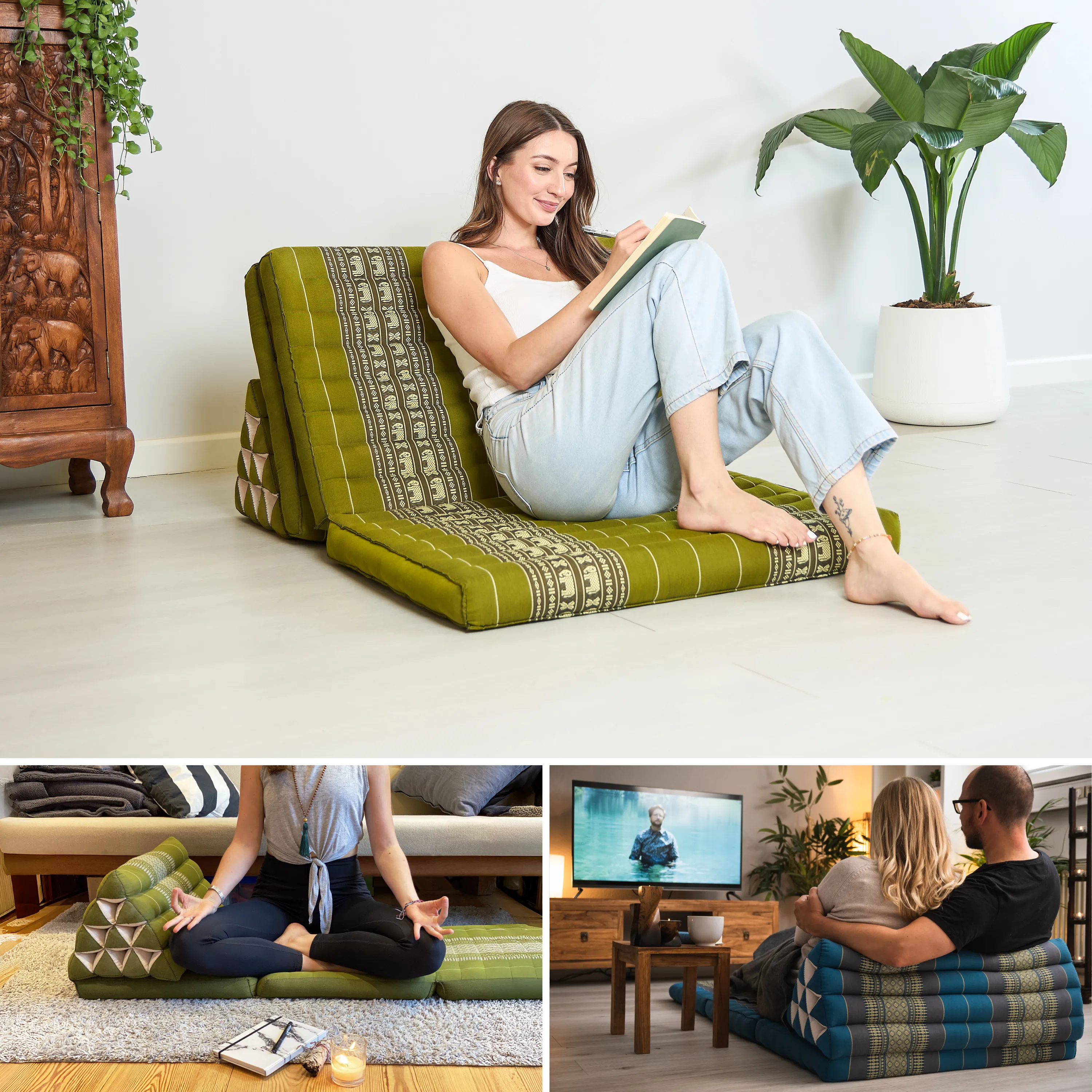 Coussin thaï en kapok largeur XXL
