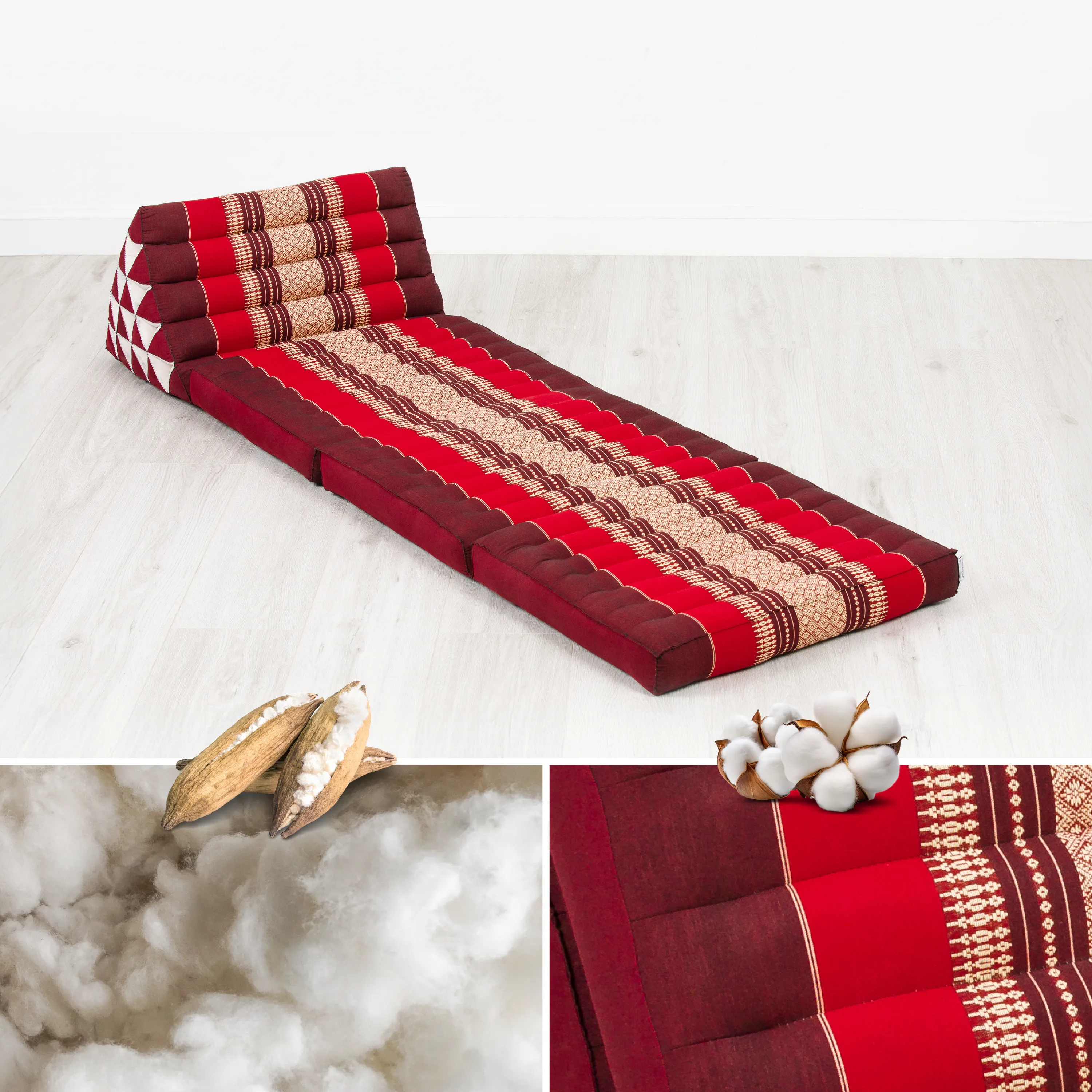 Coussin thaï en kapok hauteur XXL
