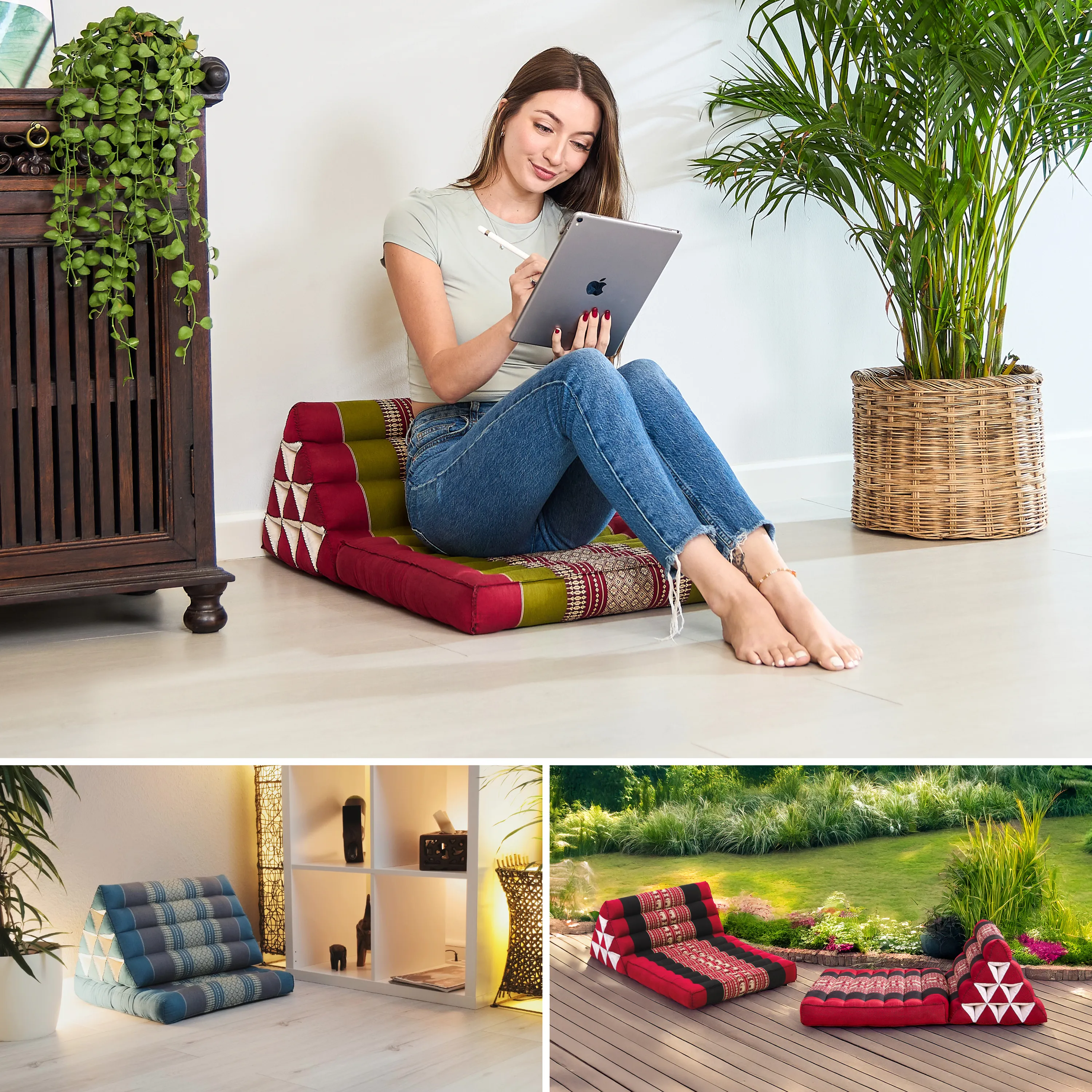 Coussin thaï avec matelas 1 partie en kapok