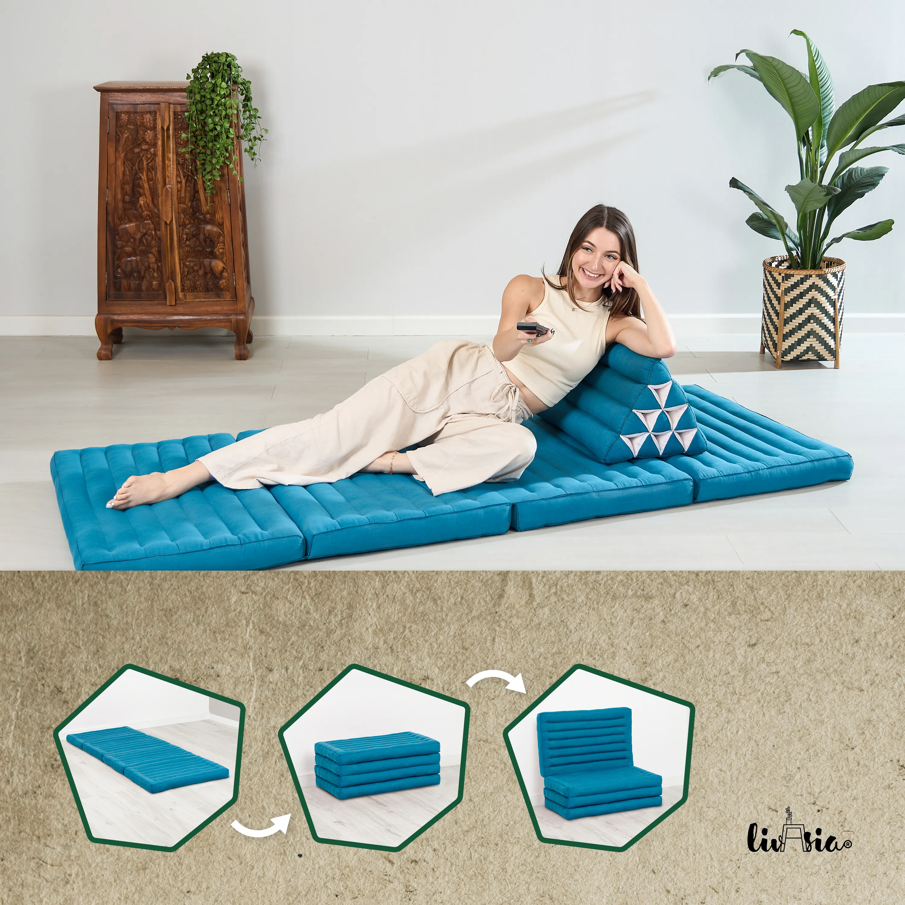 Matelas pliable en kapok, 80 cm de large, Basic