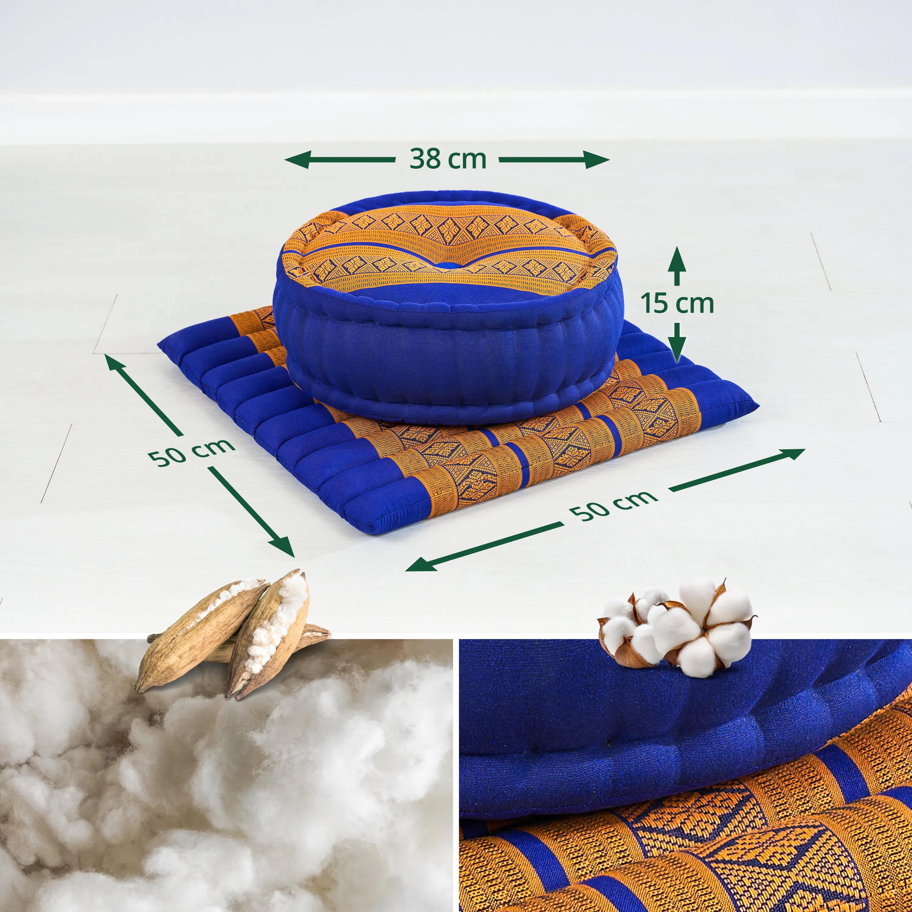 Set de coussins de méditation en kapok L