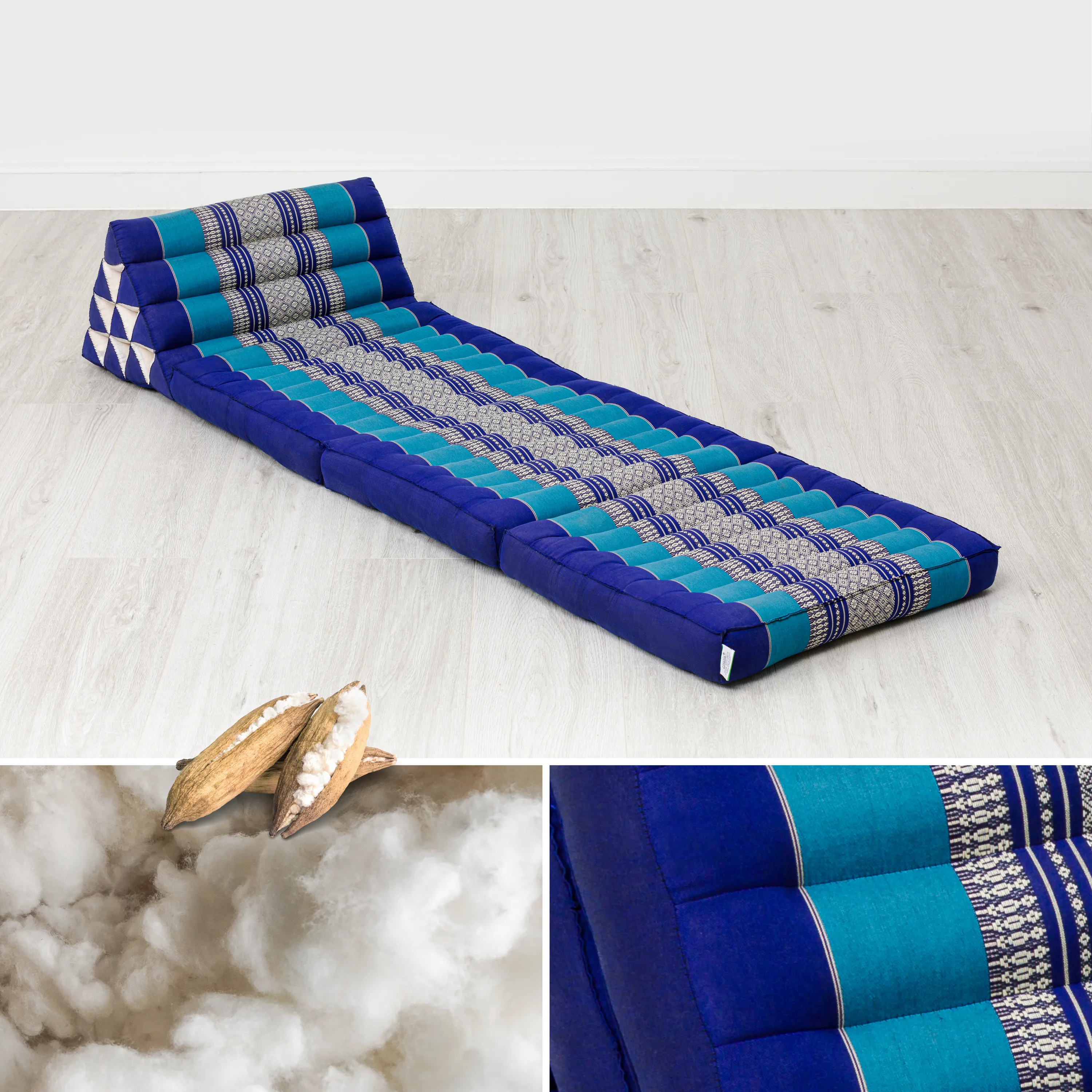 Coussin thaï avec matelas 3 parties en kapok, Classic