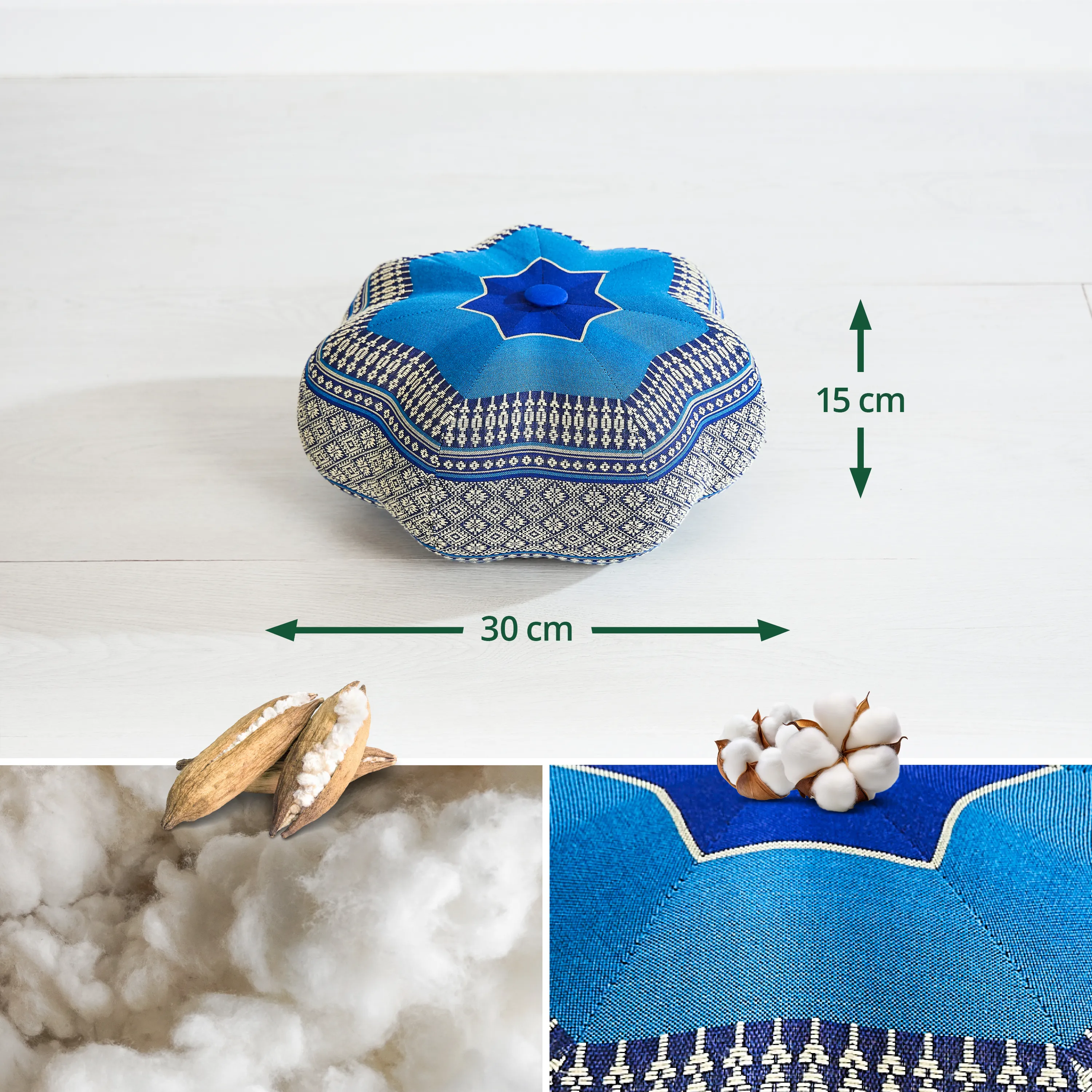 Zafu étoile petite taille en kapok