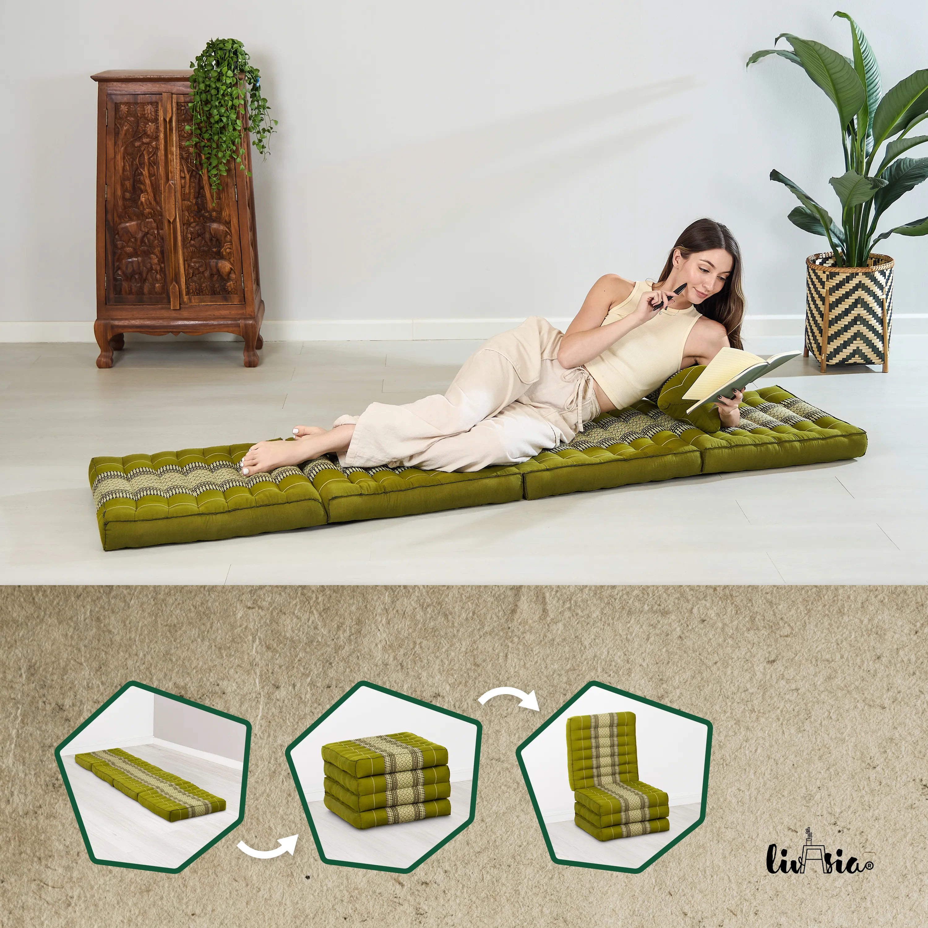 Matelas pliable en kapok, 50 cm de large, Classic