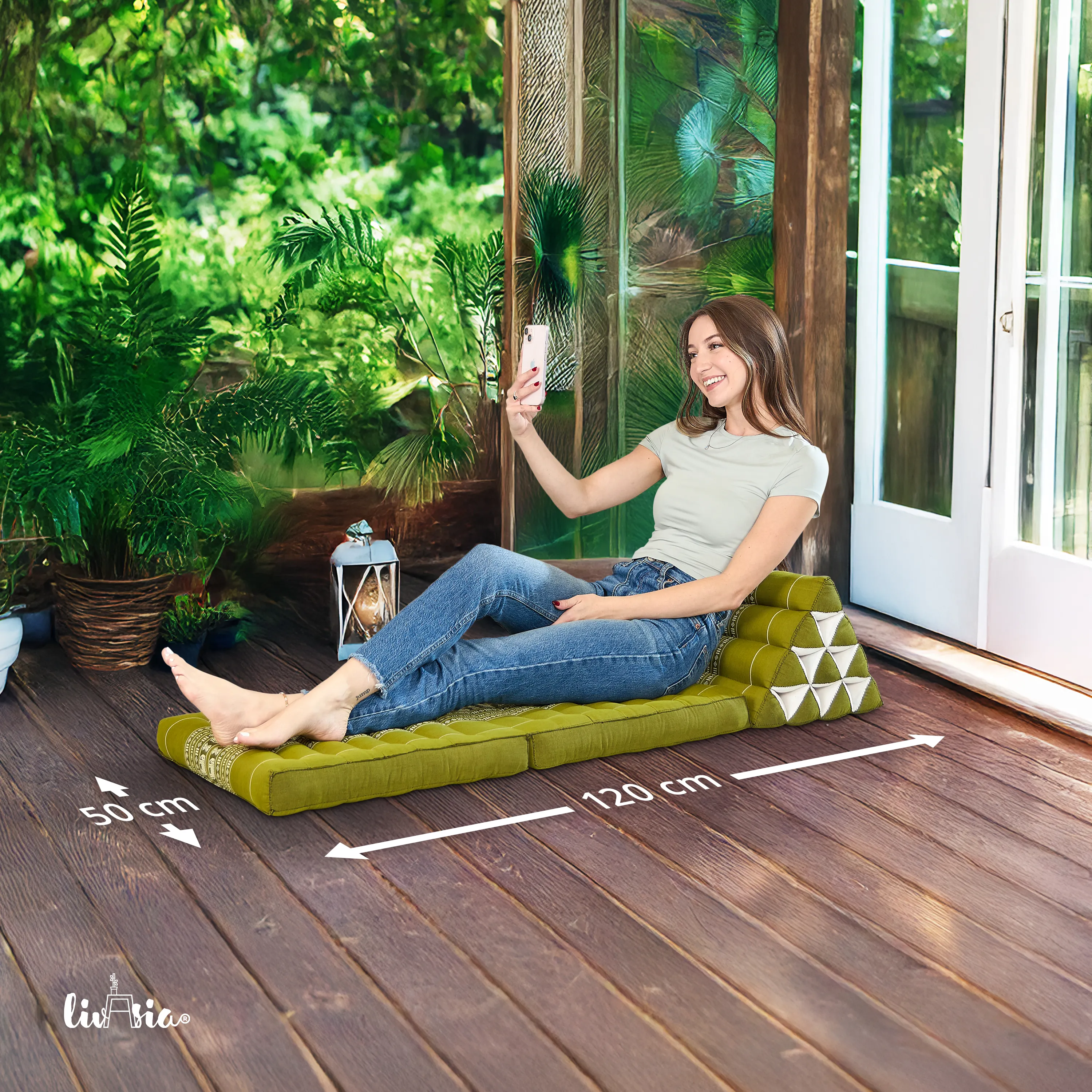 Coussin thaï avec matelas 2 parties en kapok