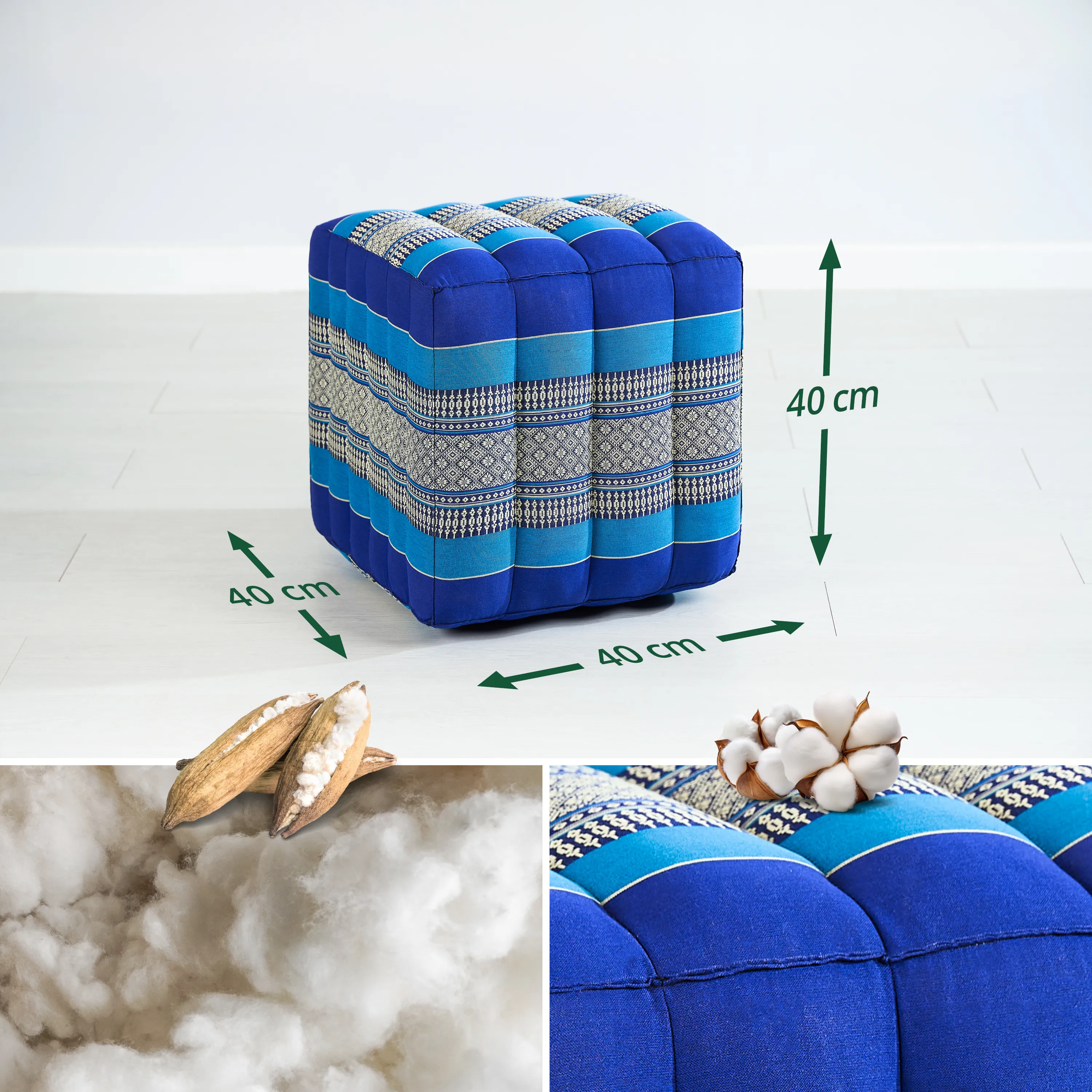 Coussin cube en kapok