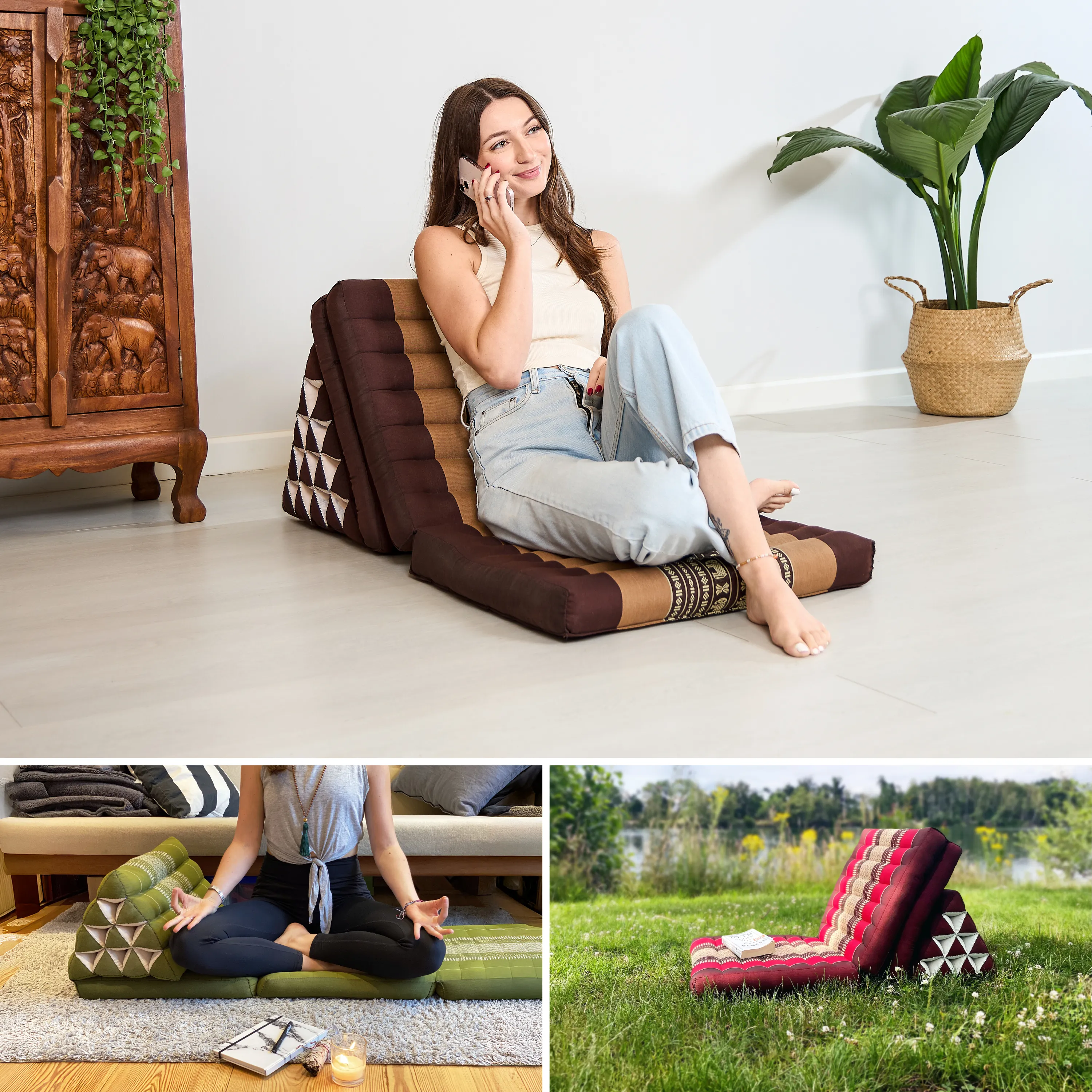 Coussin thaï en kapok hauteur XXL