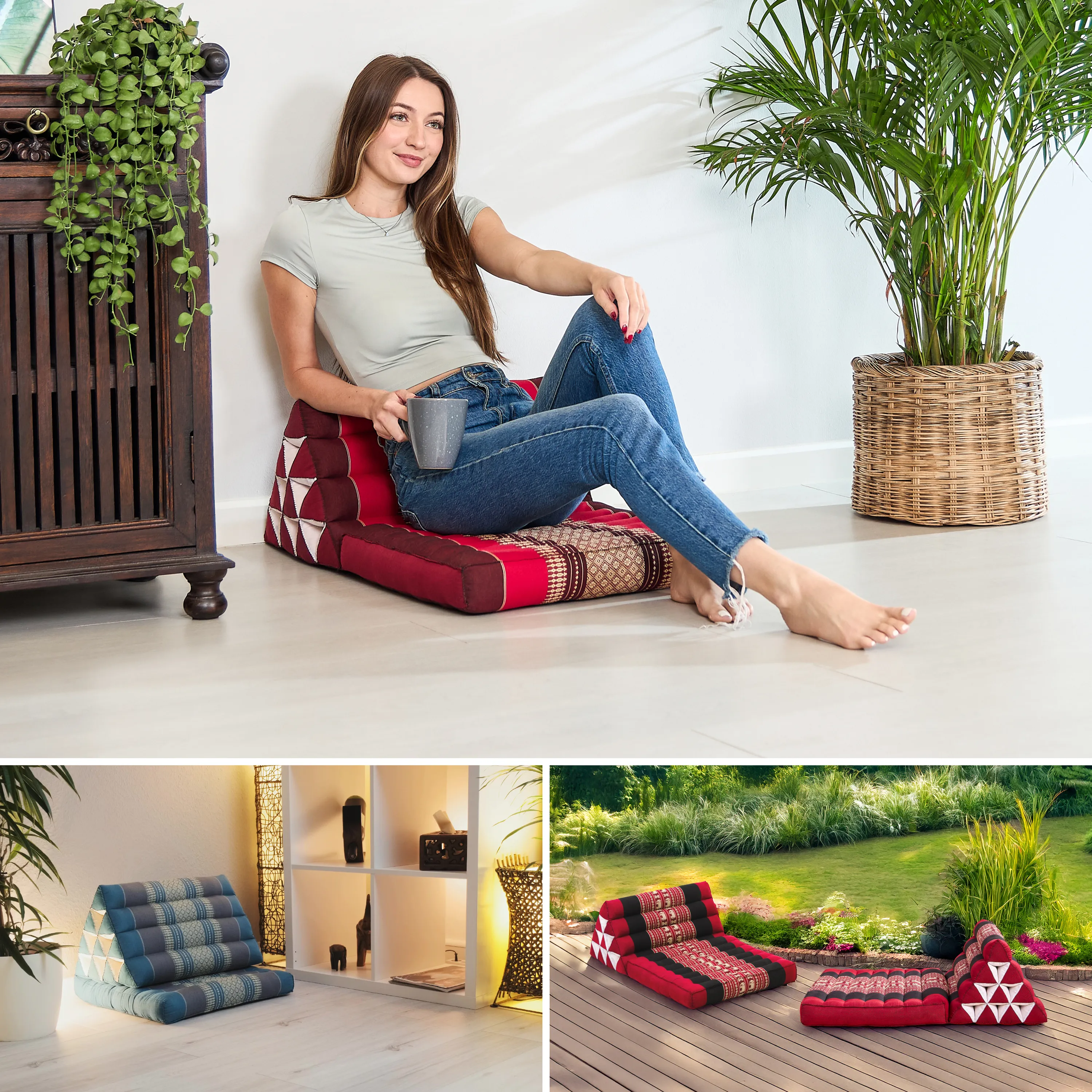 Coussin thaï avec matelas 1 partie en kapok
