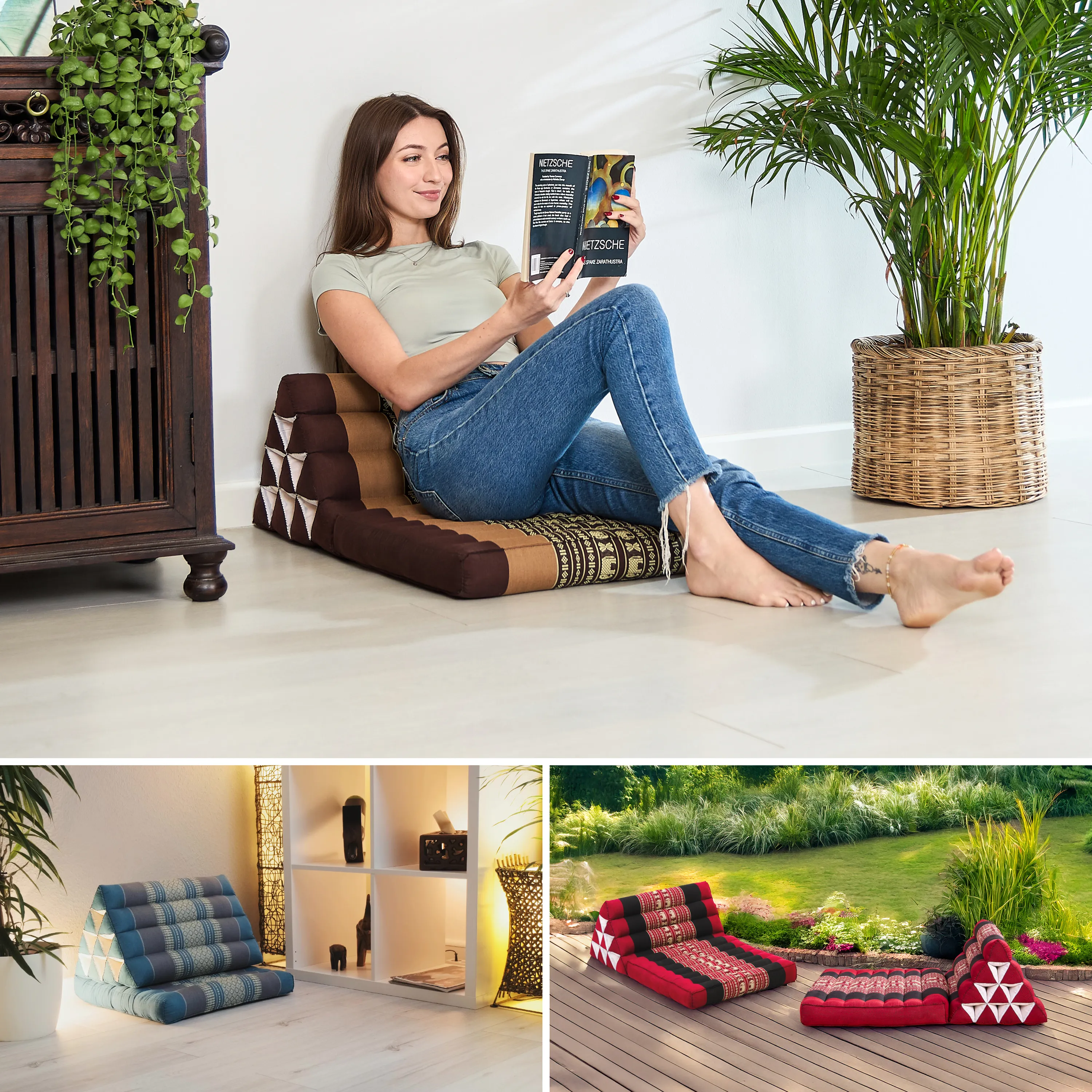 Coussin thaï avec matelas 1 partie en kapok
