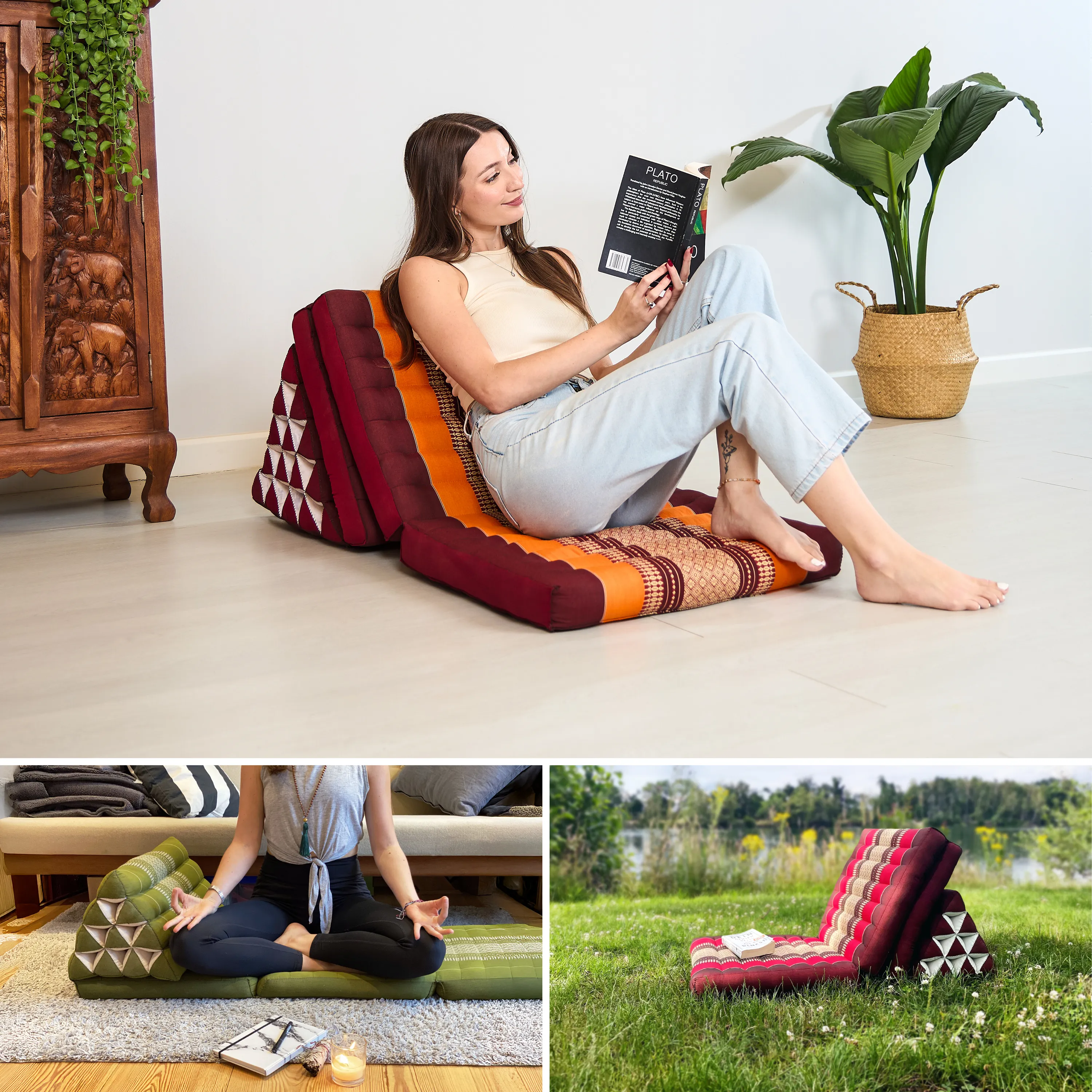 Coussin thaï en kapok hauteur XXL