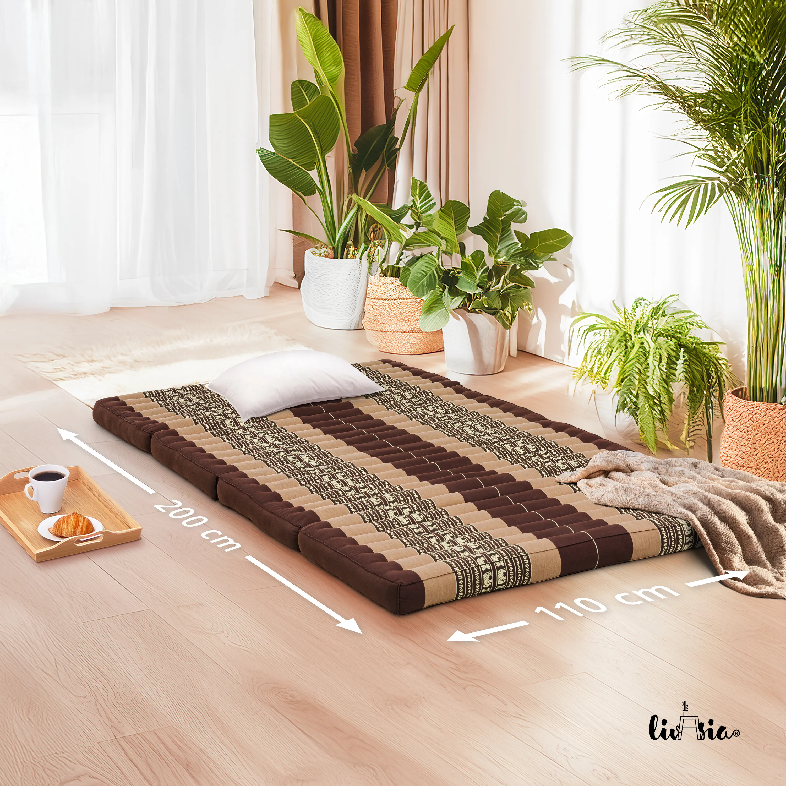 Matelas pliable en kapok, 110 cm de large, Classic