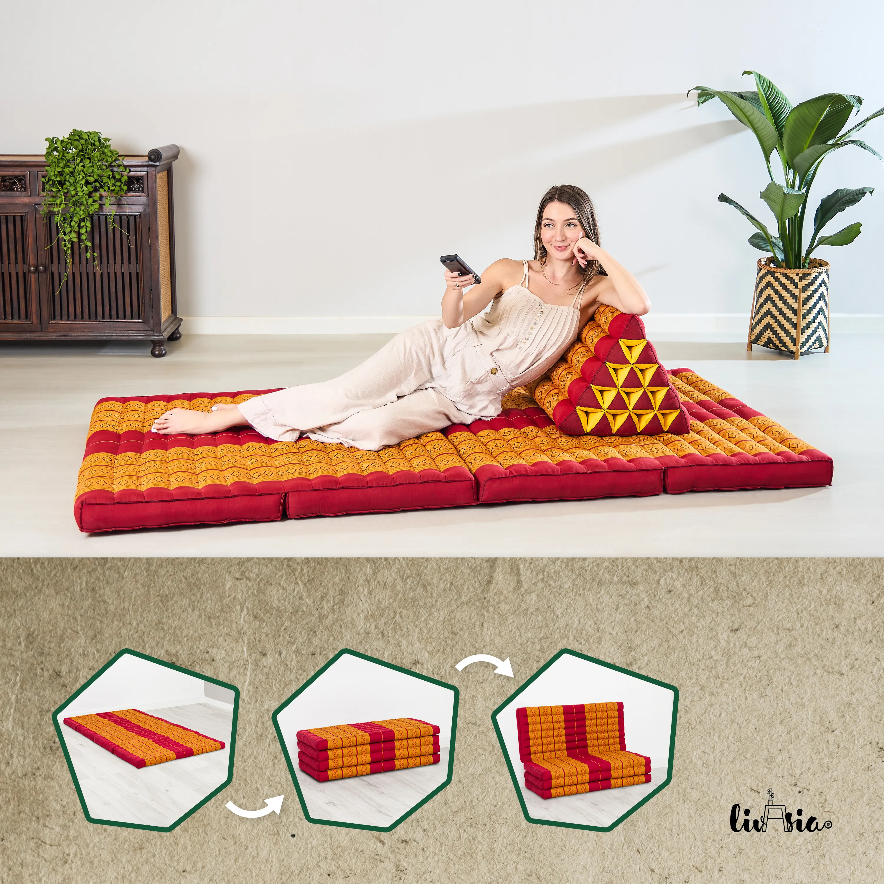 Matelas pliable en kapok, 110 cm de large, Classic