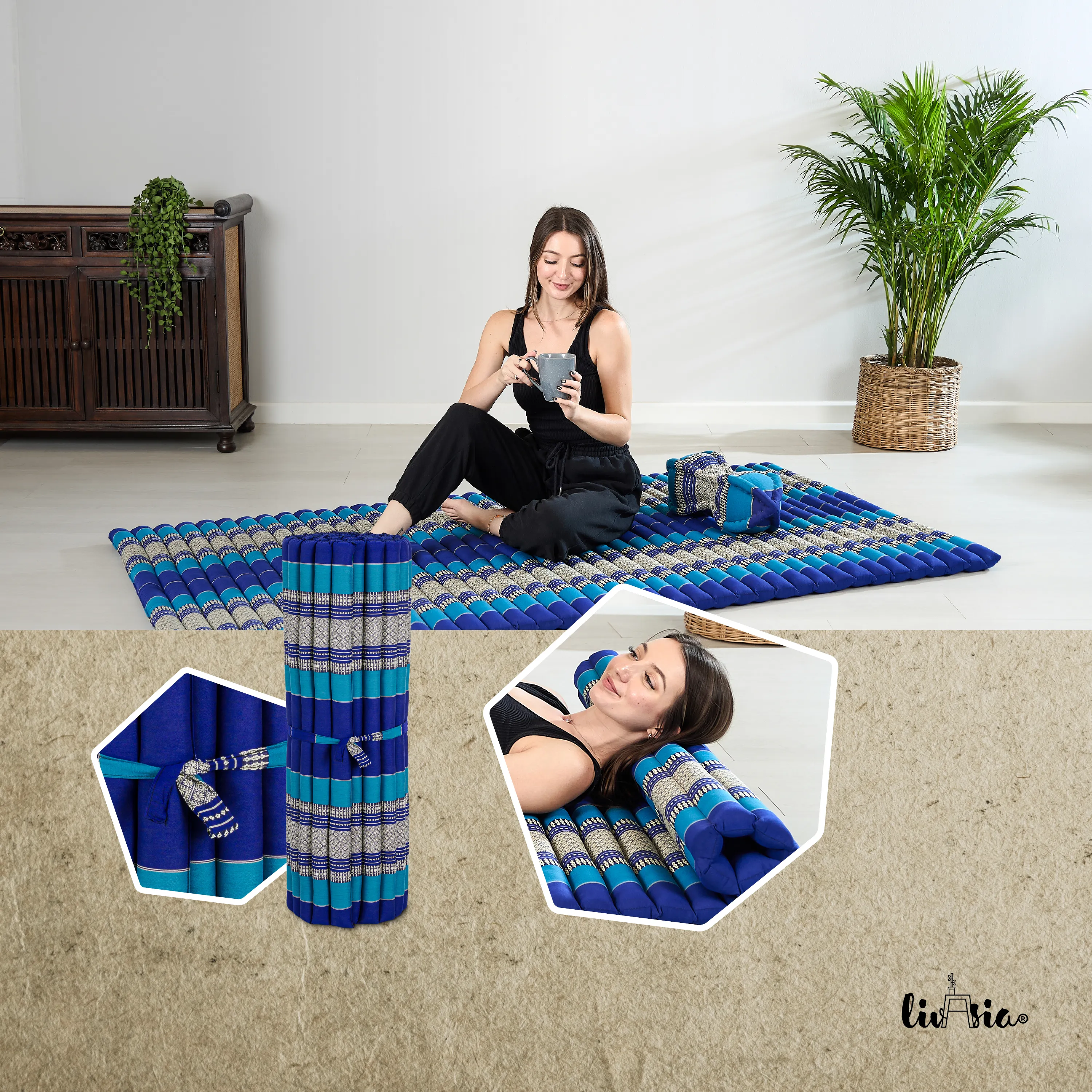 Tapis enroulable en kapok, 110 cm de large