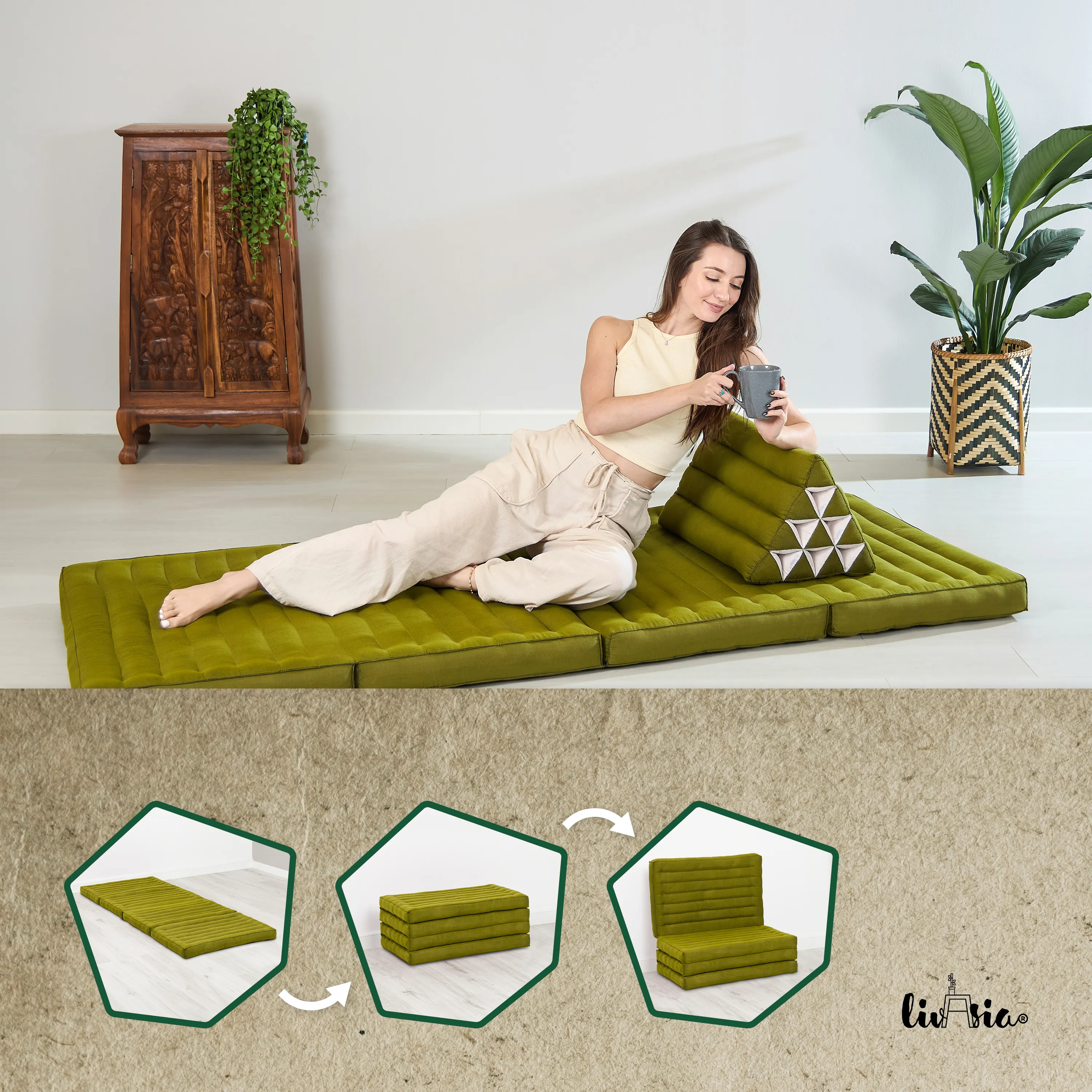 Matelas pliable en kapok, 80 cm de large, Basic