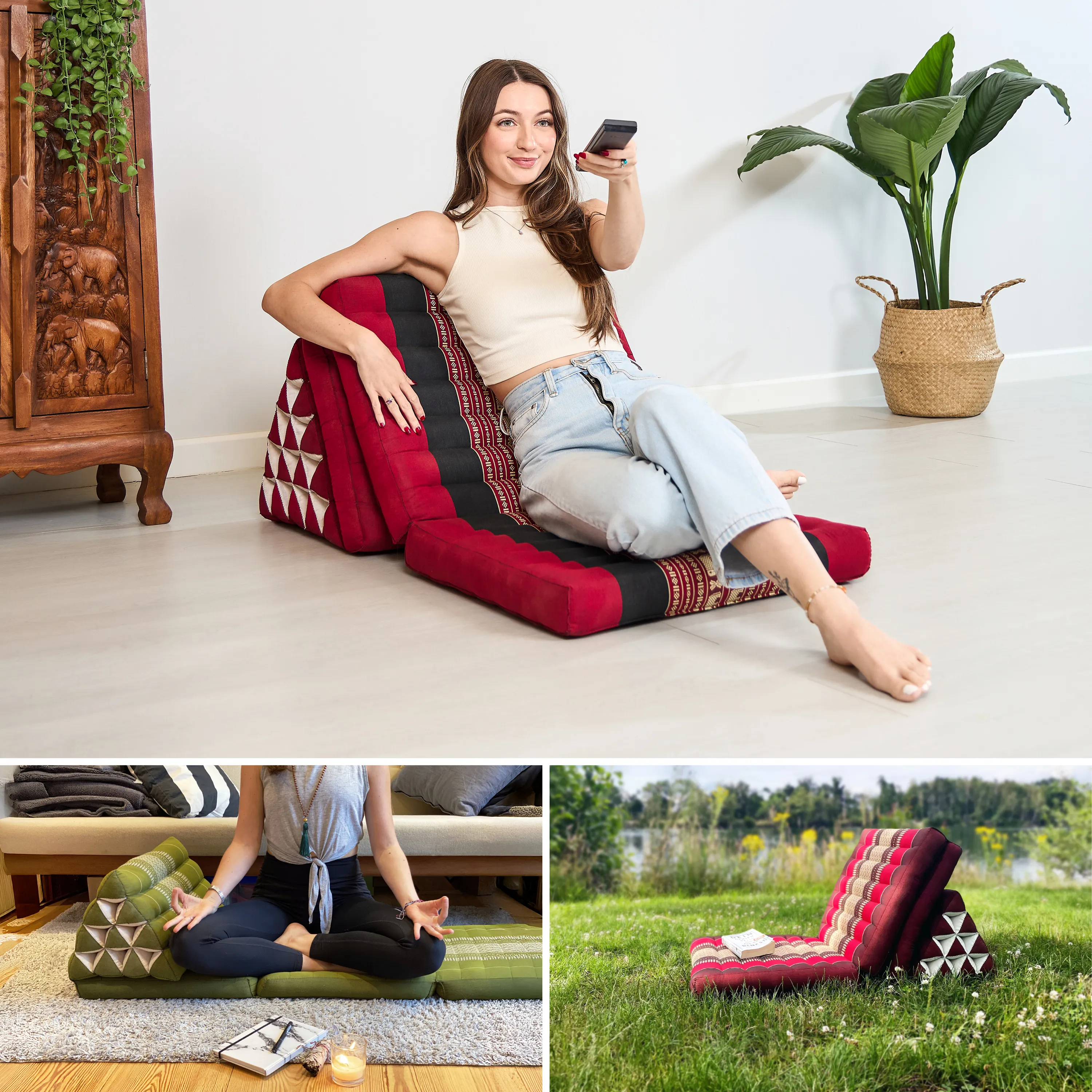 Coussin thaï en kapok hauteur XXL