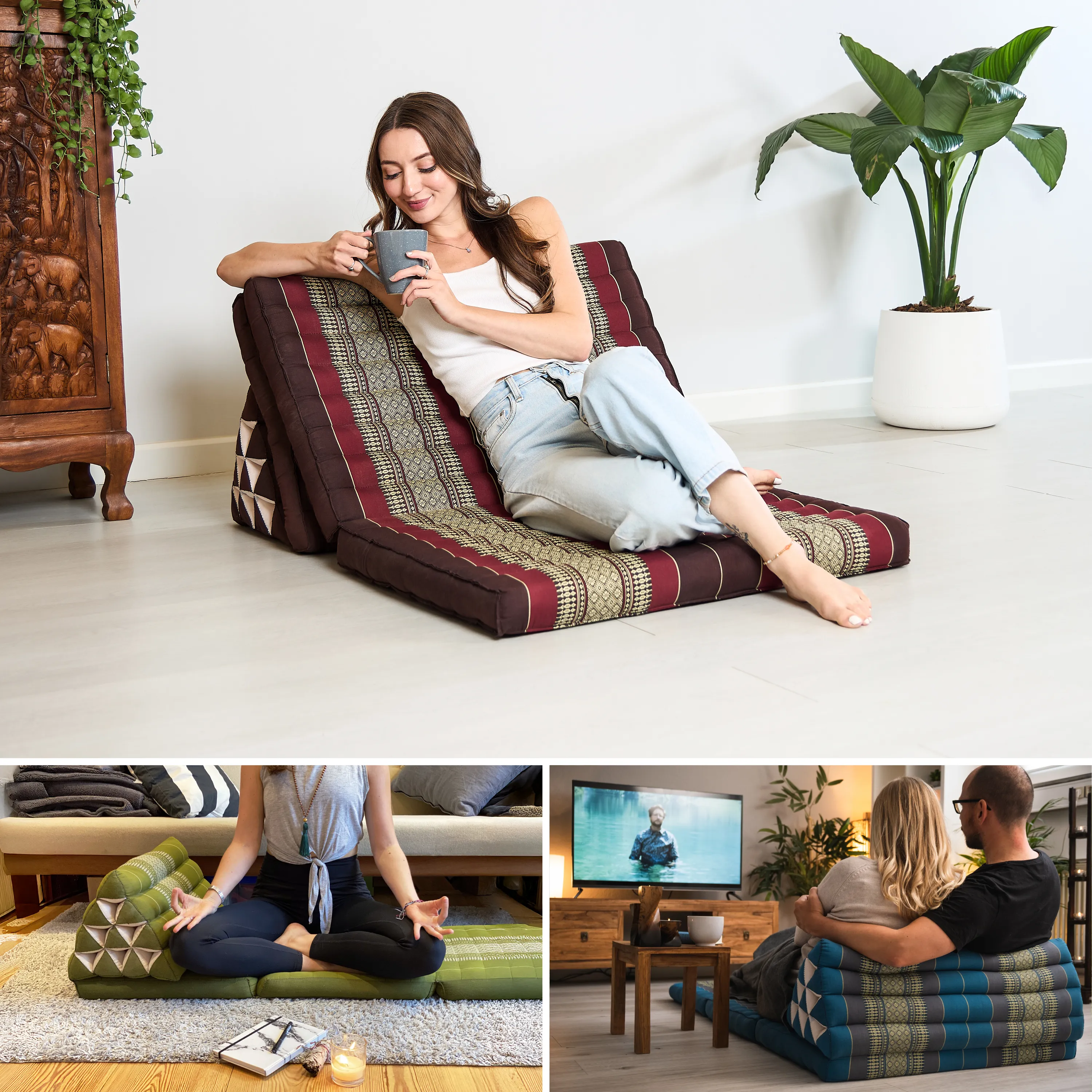 Coussin thaï en kapok largeur XXL
