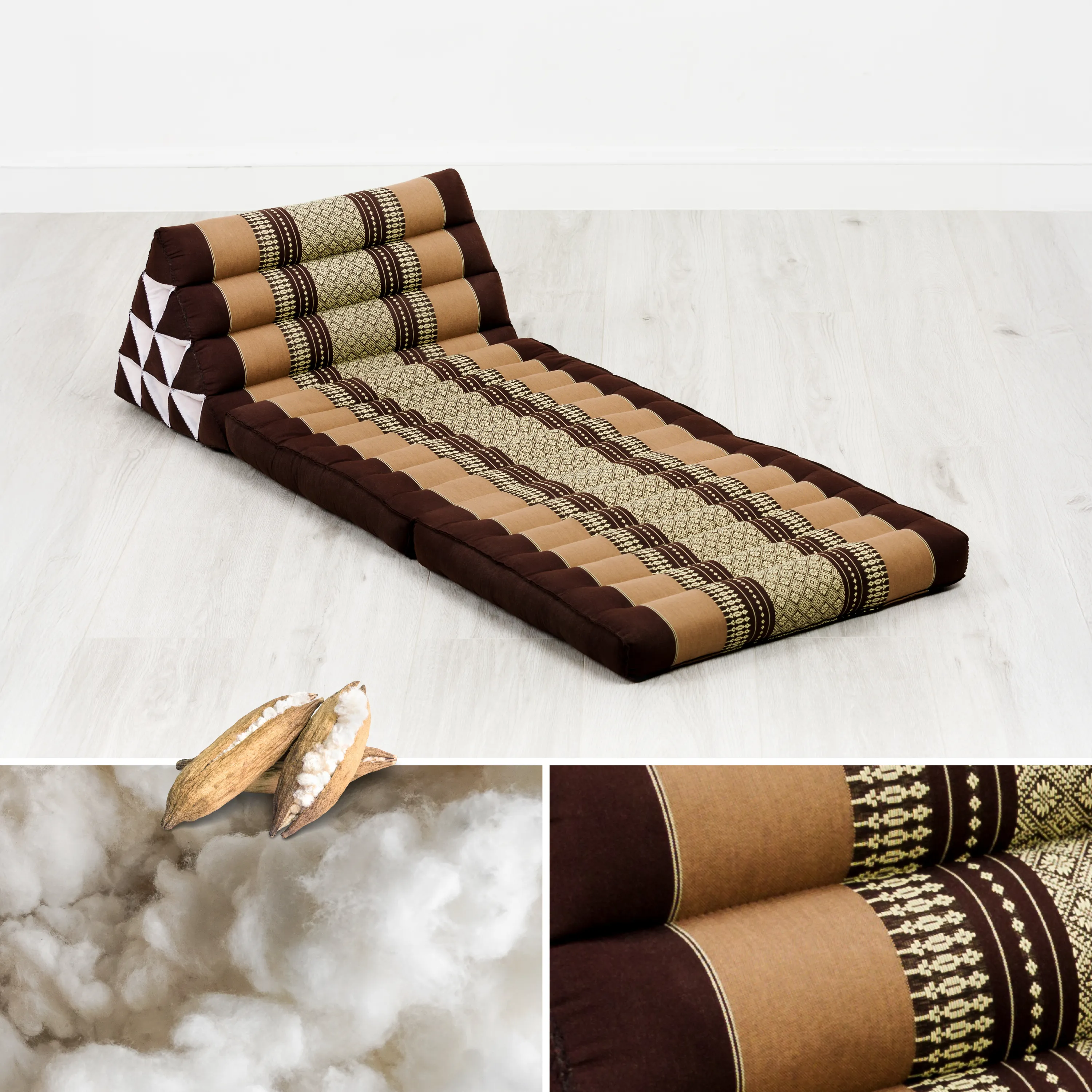 Coussin thaï avec matelas 2 parties en kapok