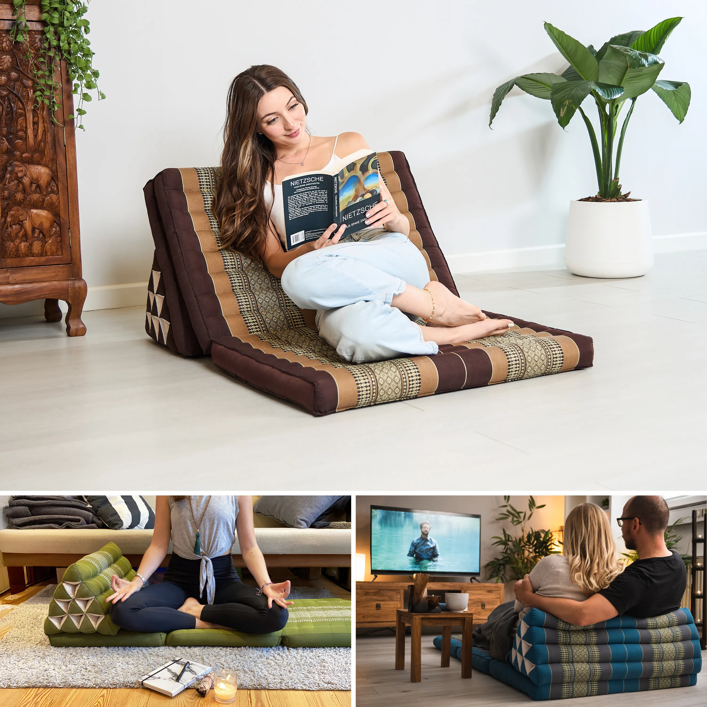 Coussin thaï en kapok largeur XXL