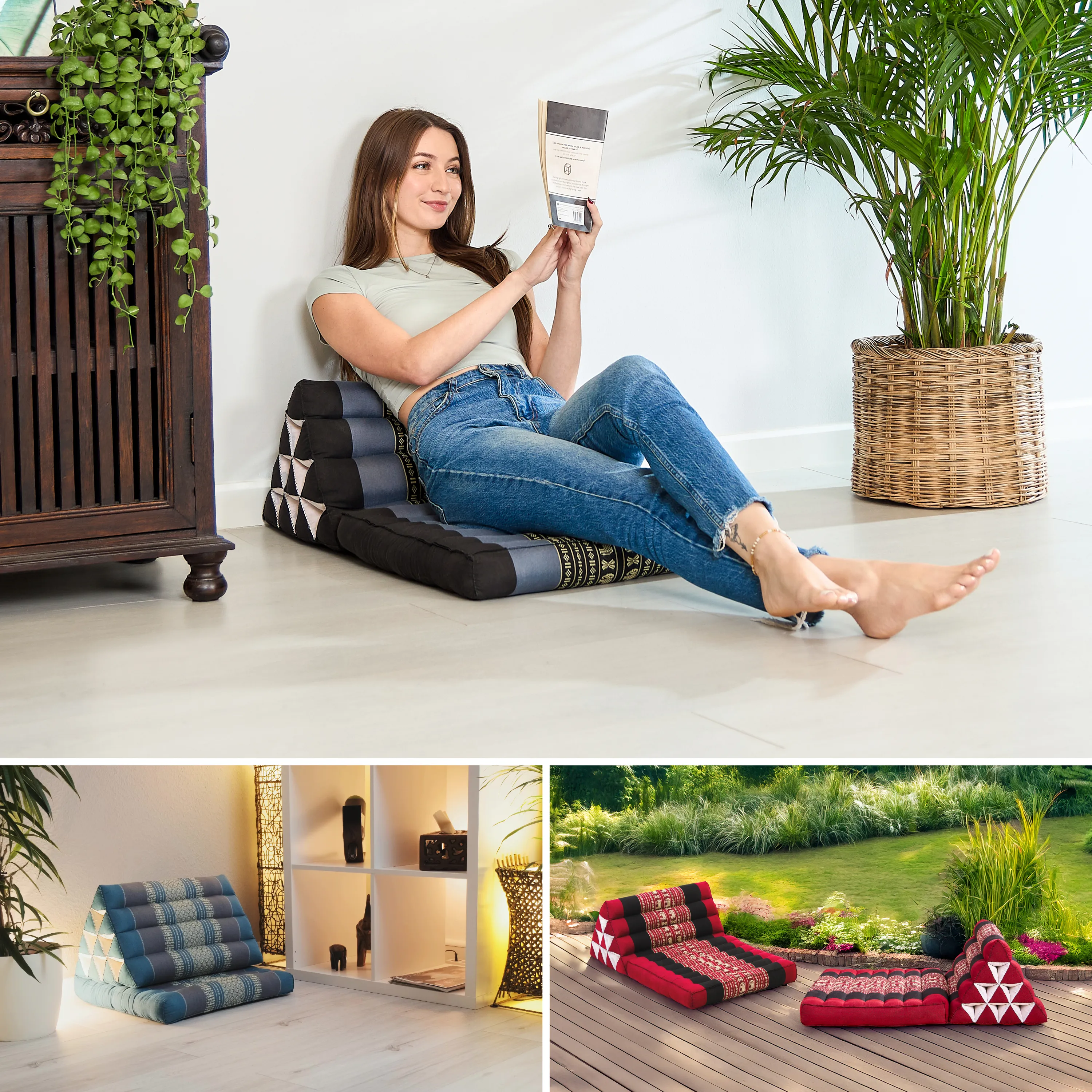 Coussin thaï avec matelas 1 partie en kapok
