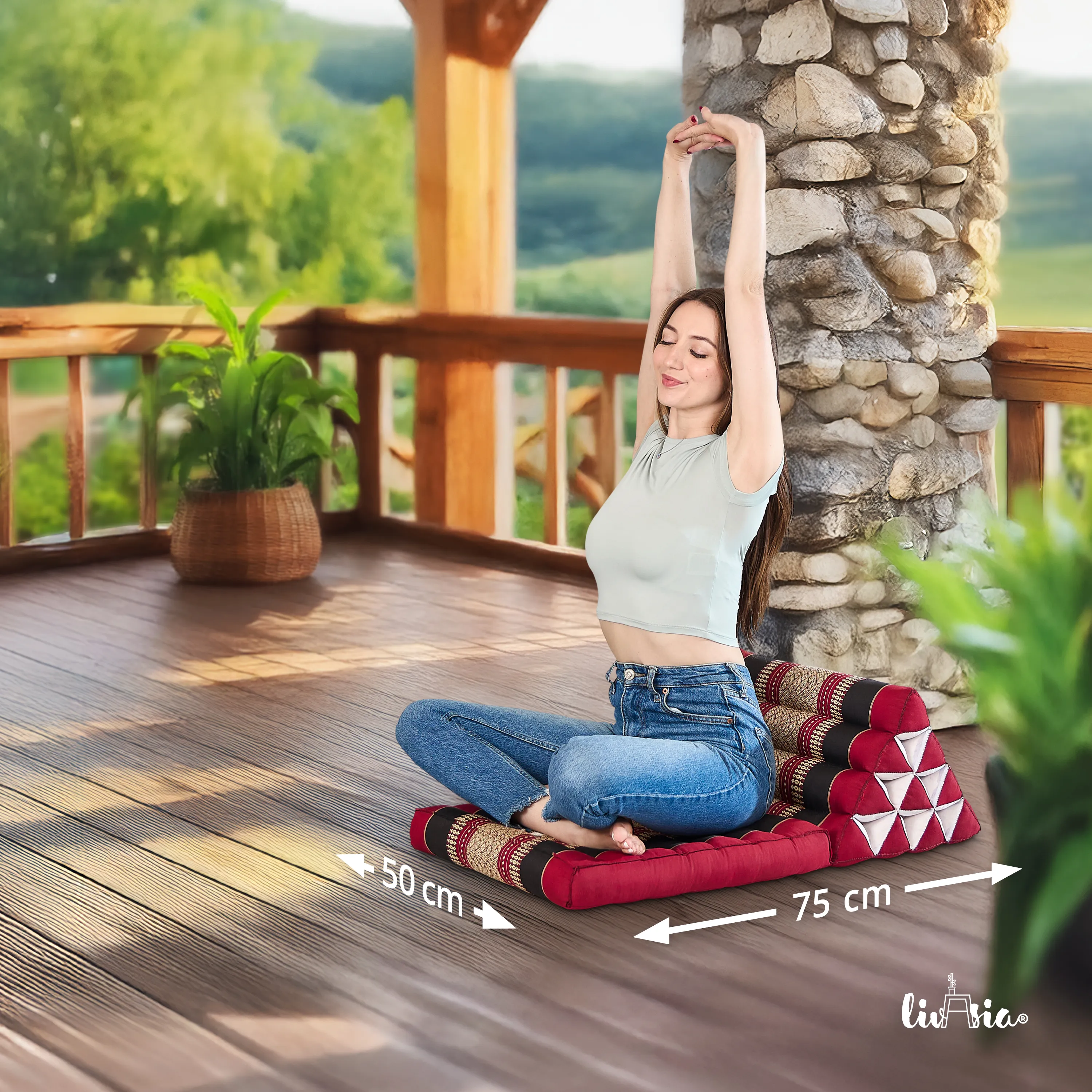 Coussin thaï avec matelas 1 partie en kapok