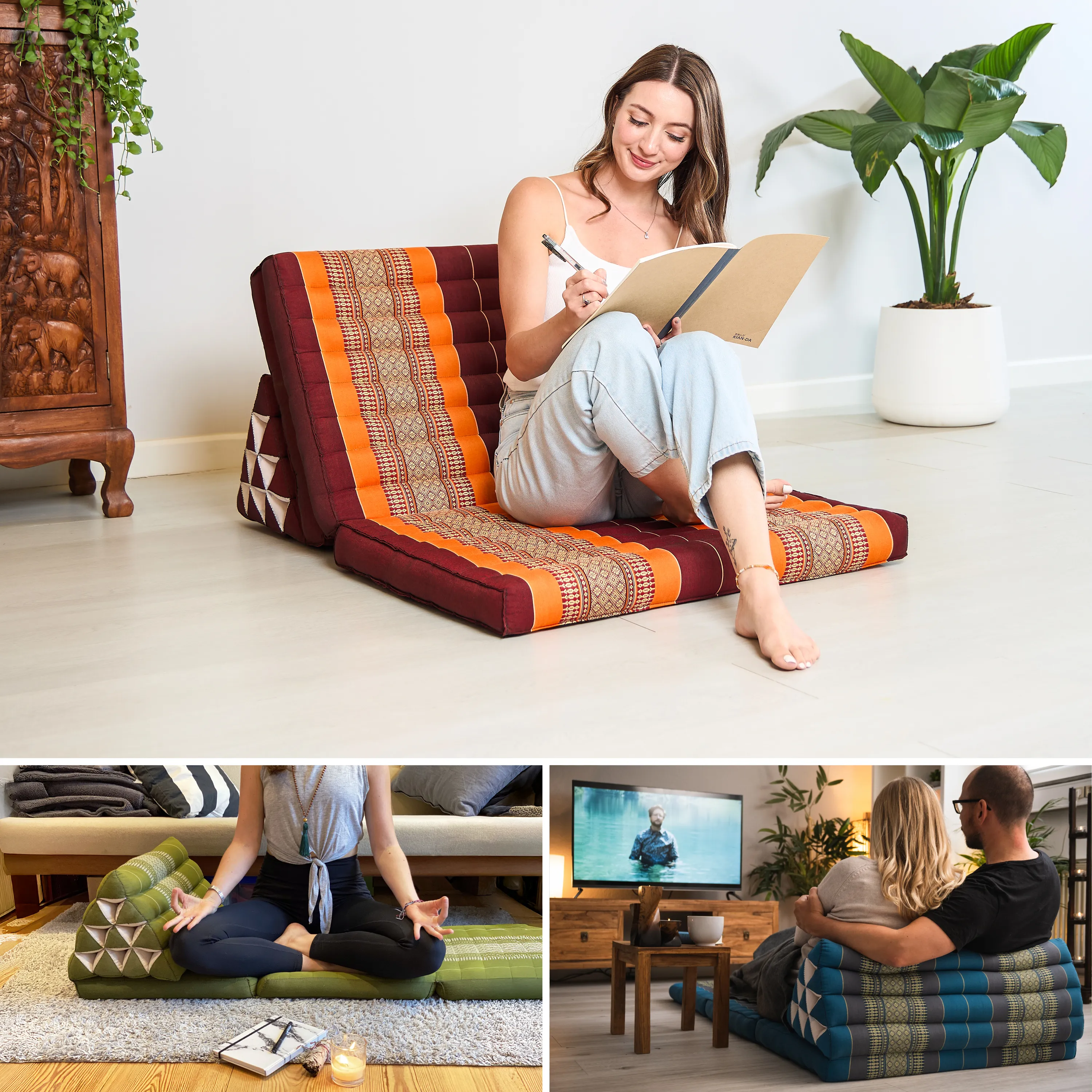 Coussin thaï en kapok largeur XXL