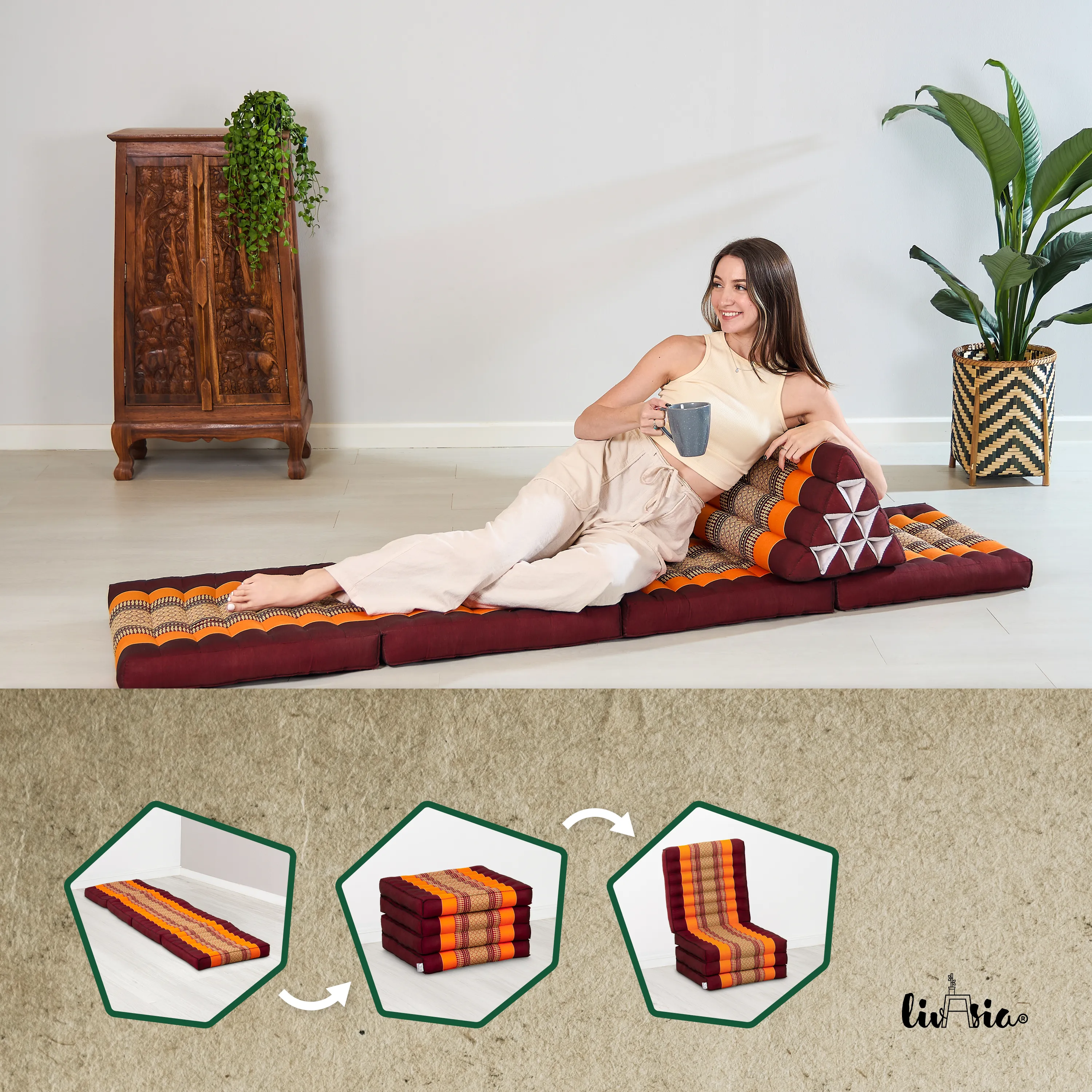 Matelas pliable en kapok, 50 cm de large, Classic