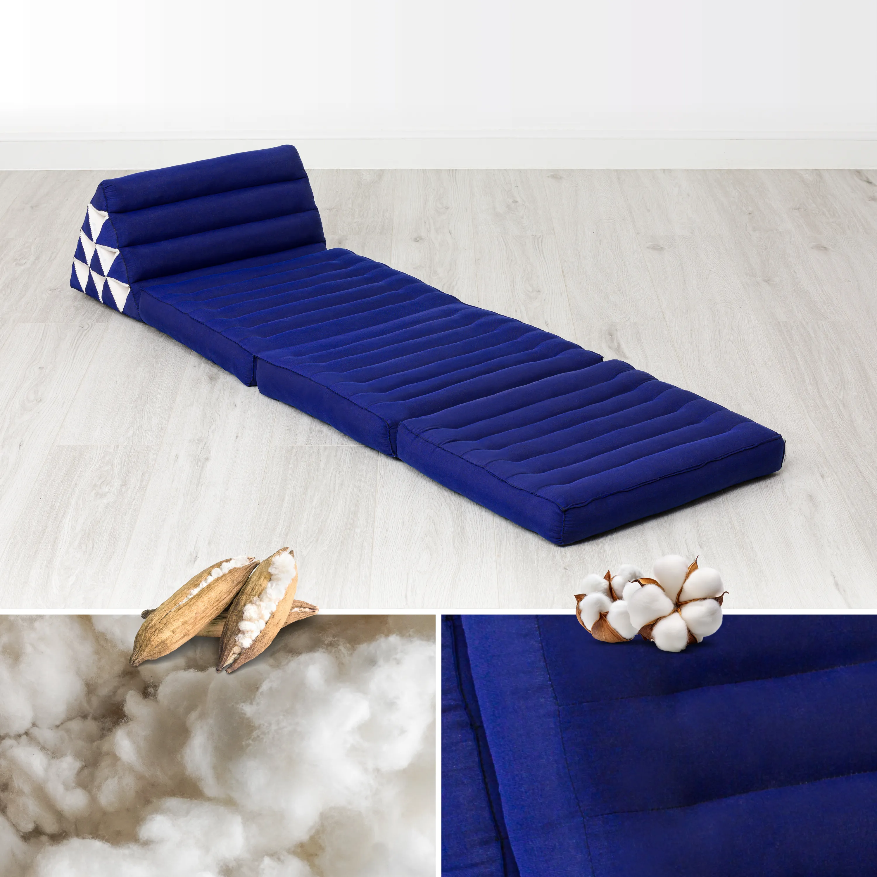 Coussin thaï avec matelas 3 parties en kapok, Basic