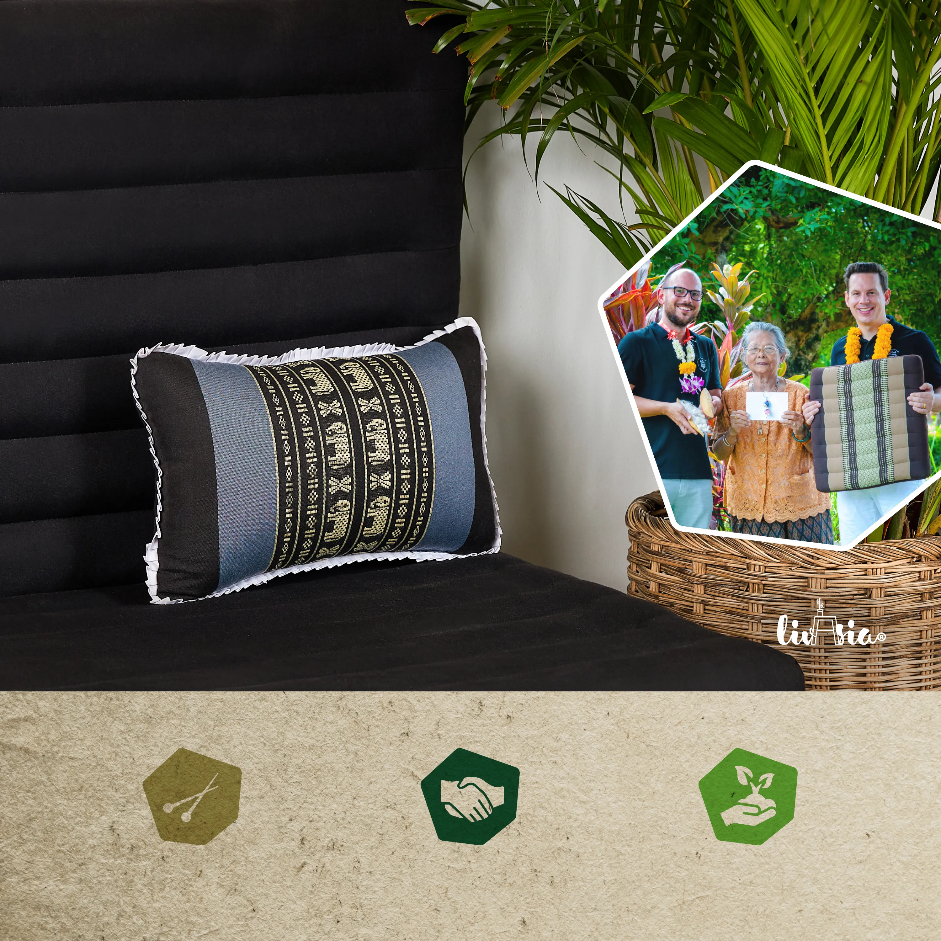 Coussin décoratif en kapok