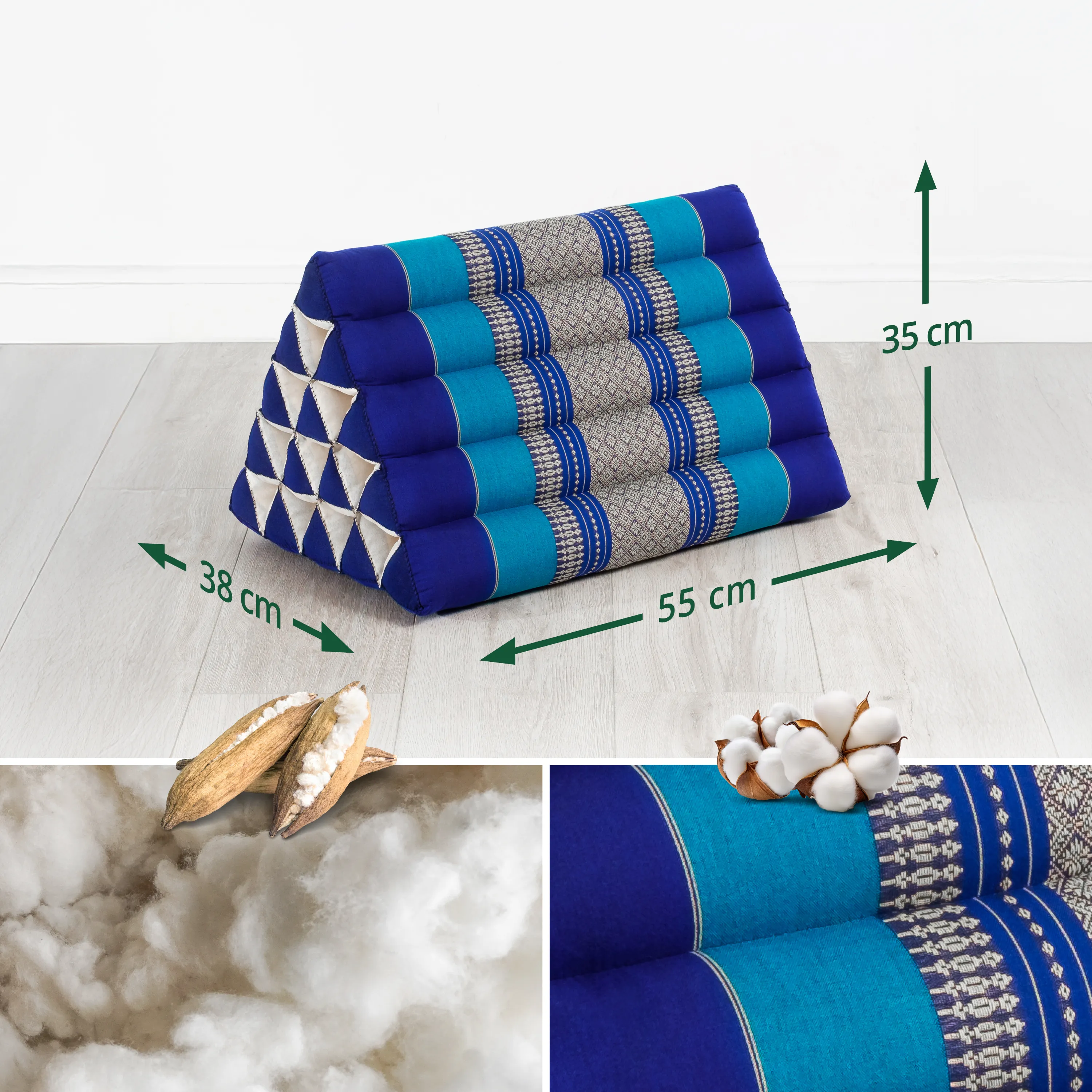 Coussin triangulaire haut en kapok, Classic