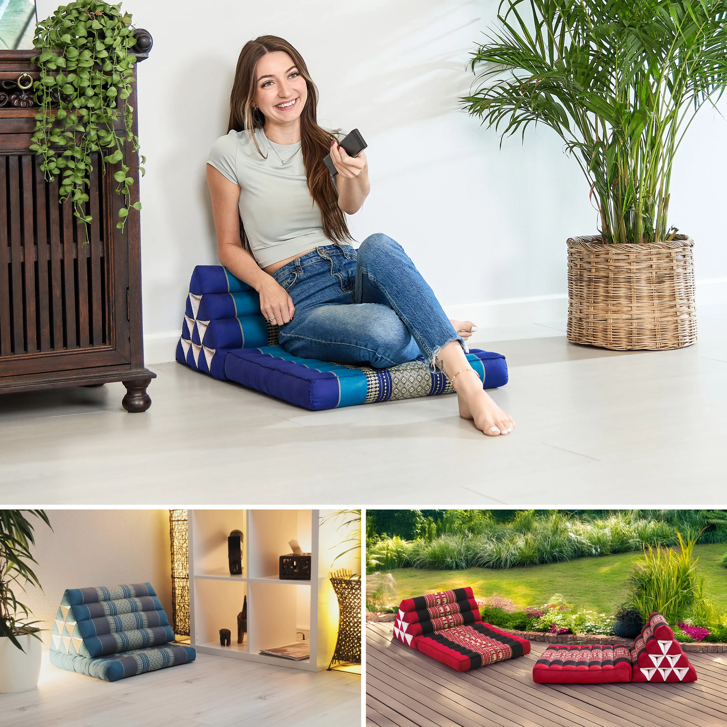 Coussin thaï avec matelas 1 partie en kapok