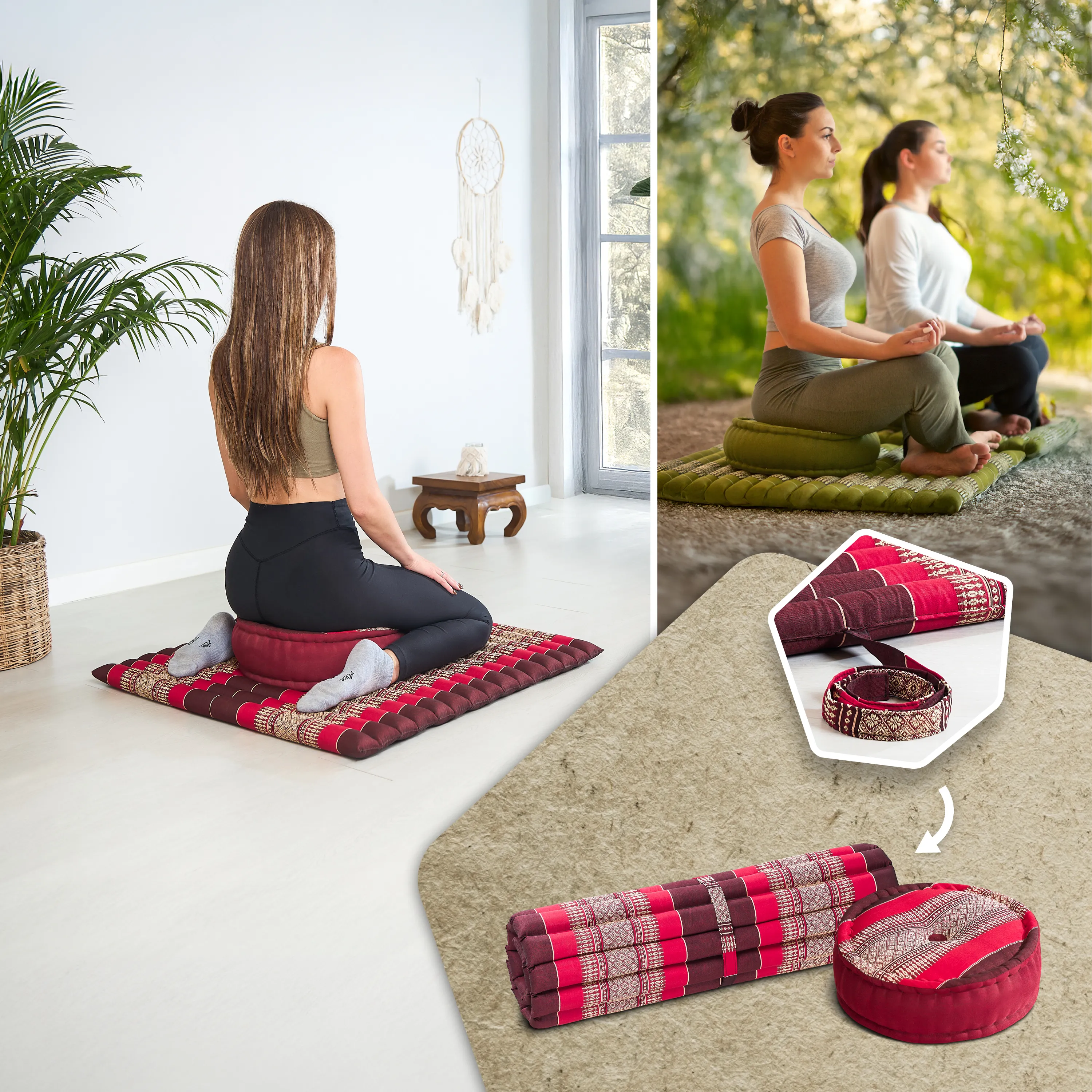 Set de coussins de méditation en kapok XL