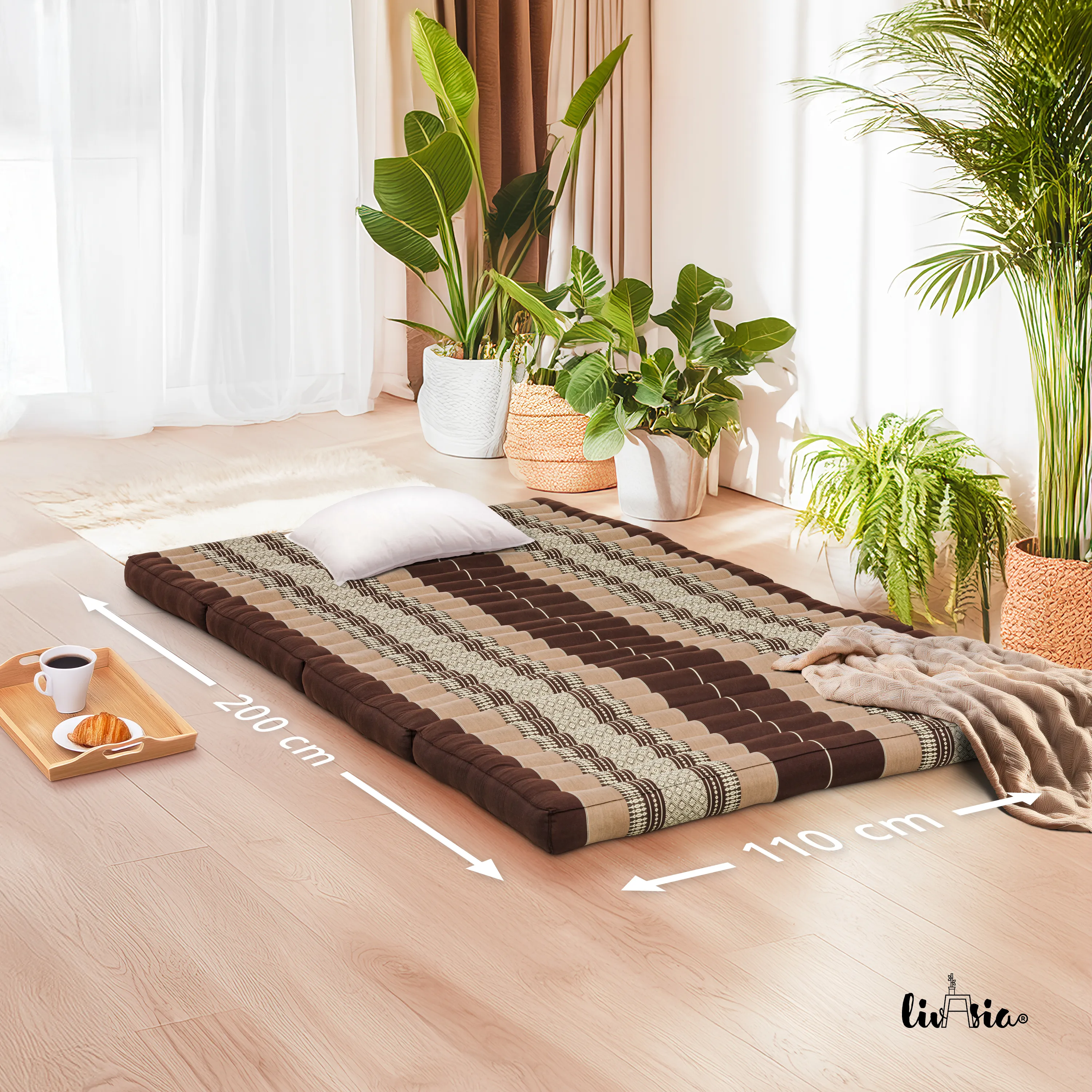 Matelas pliable en kapok, 110 cm de large, Classic