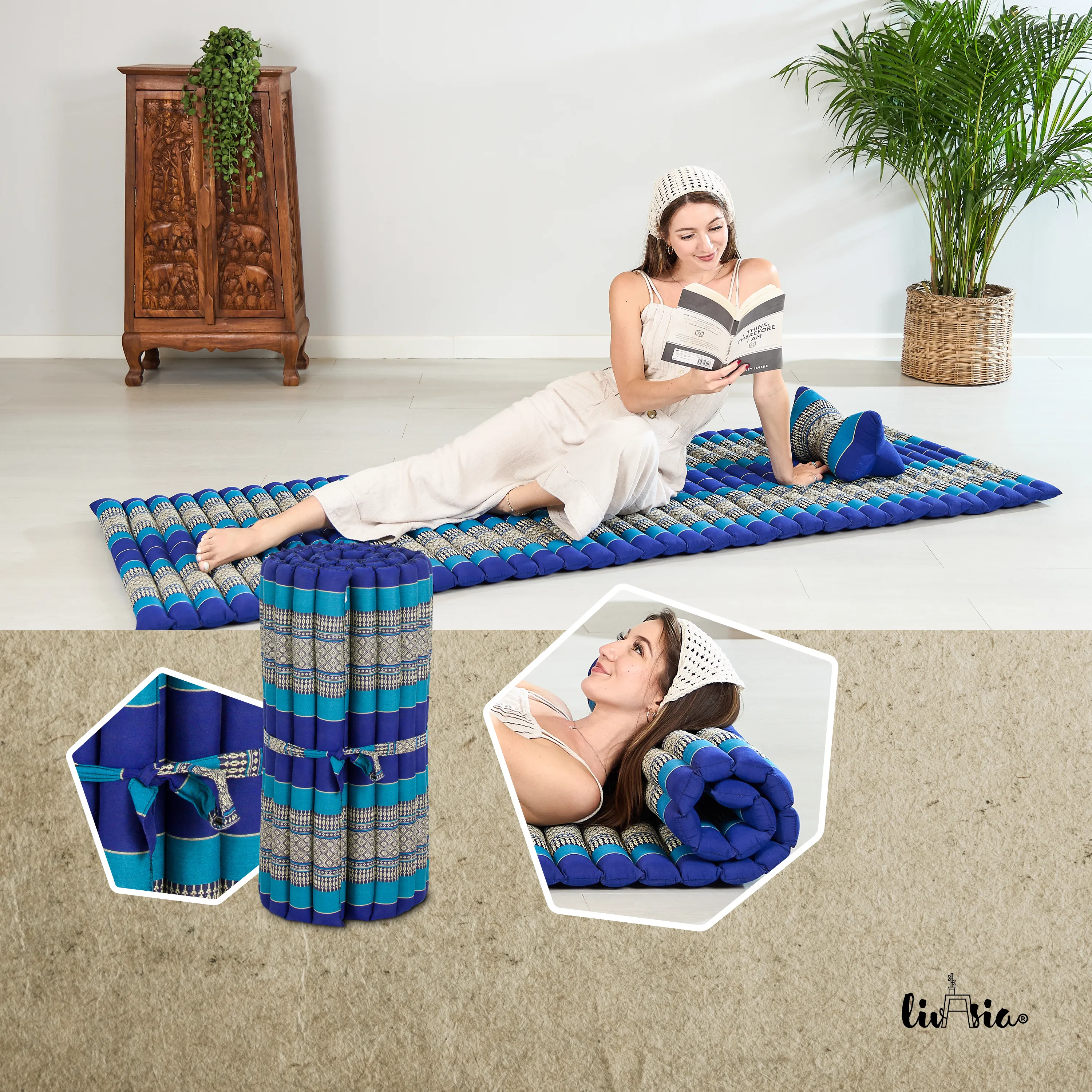 Tapis enroulable en kapok, 75 cm de large