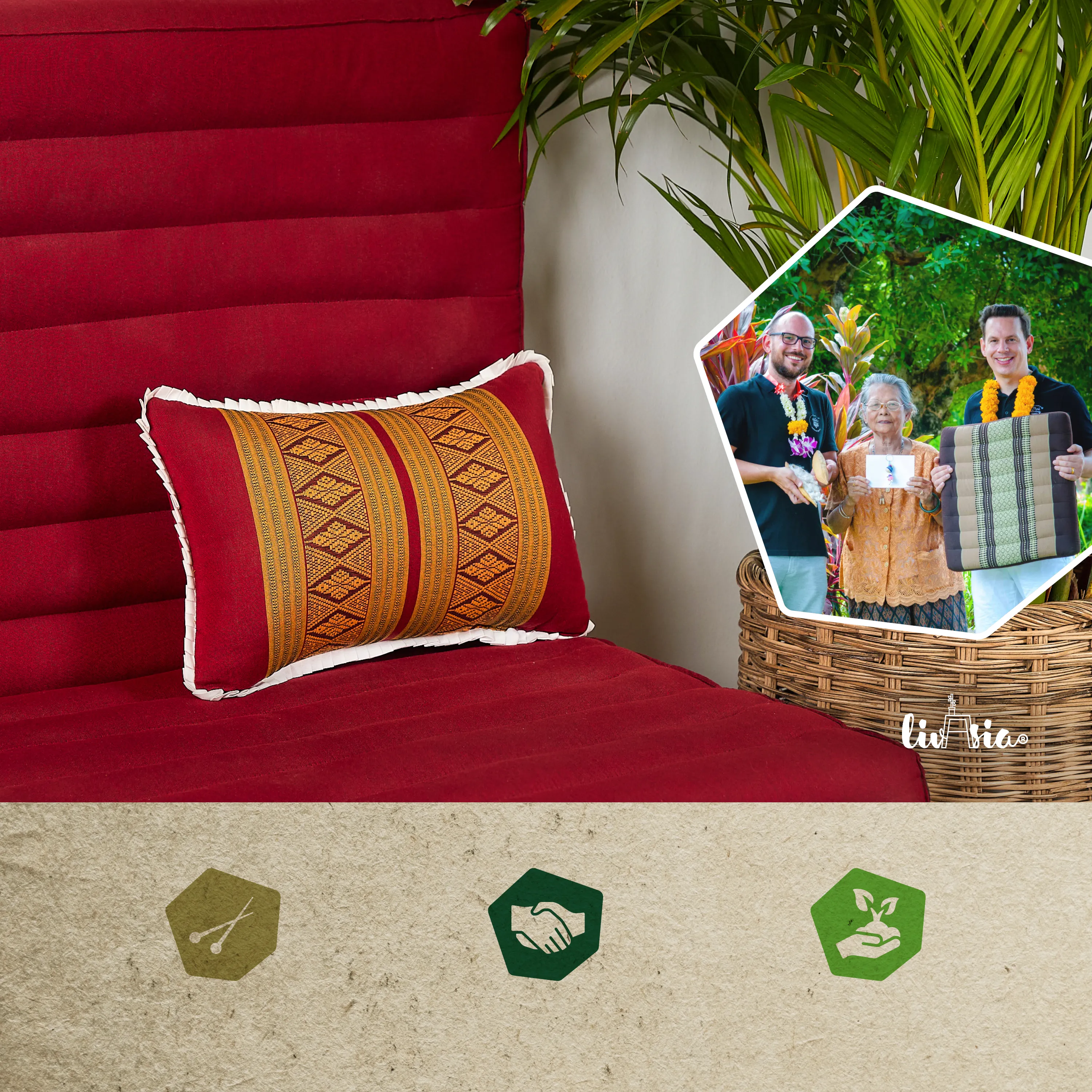 Coussin décoratif en kapok