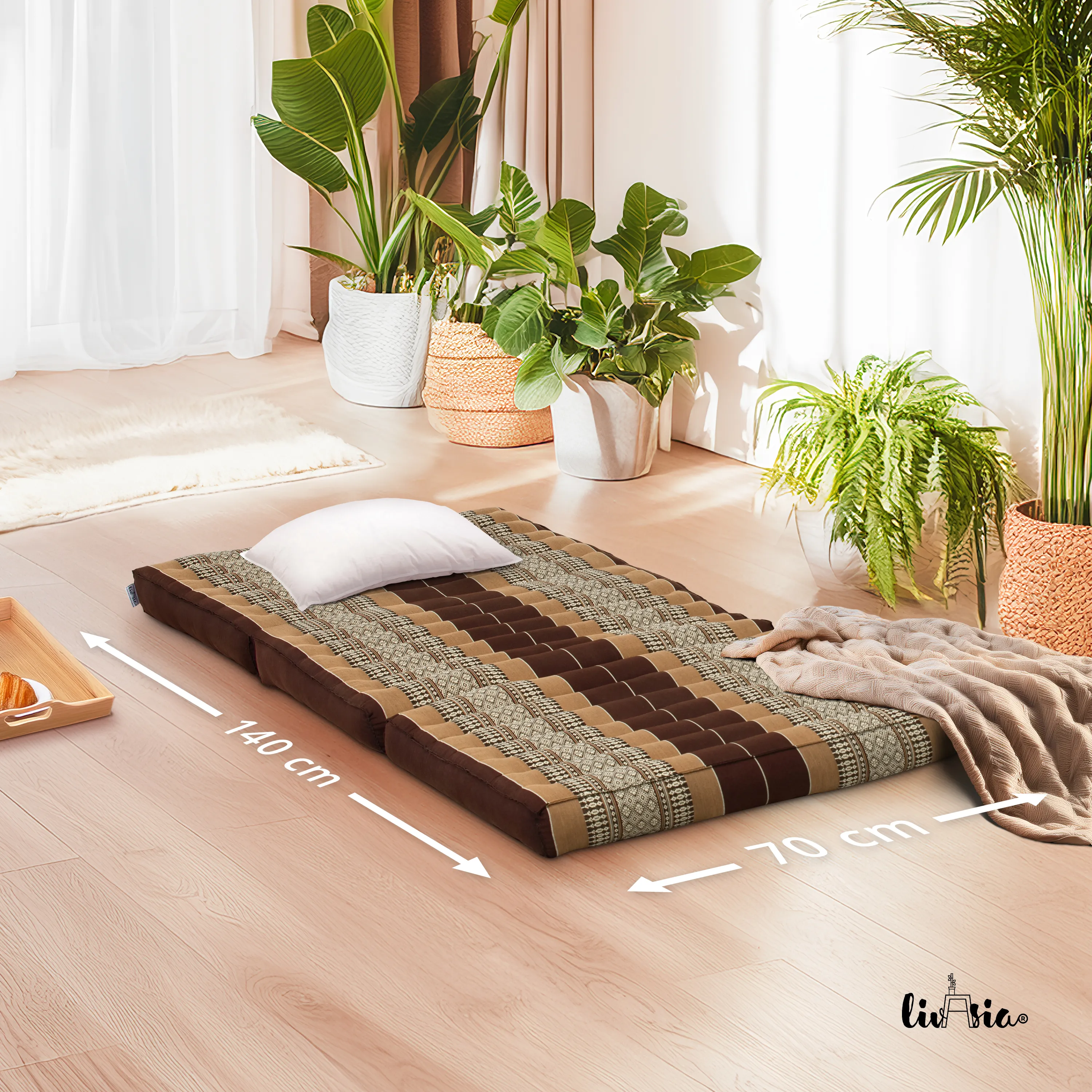 Matelas pliable pour enfant en kapok, 70 cm de large