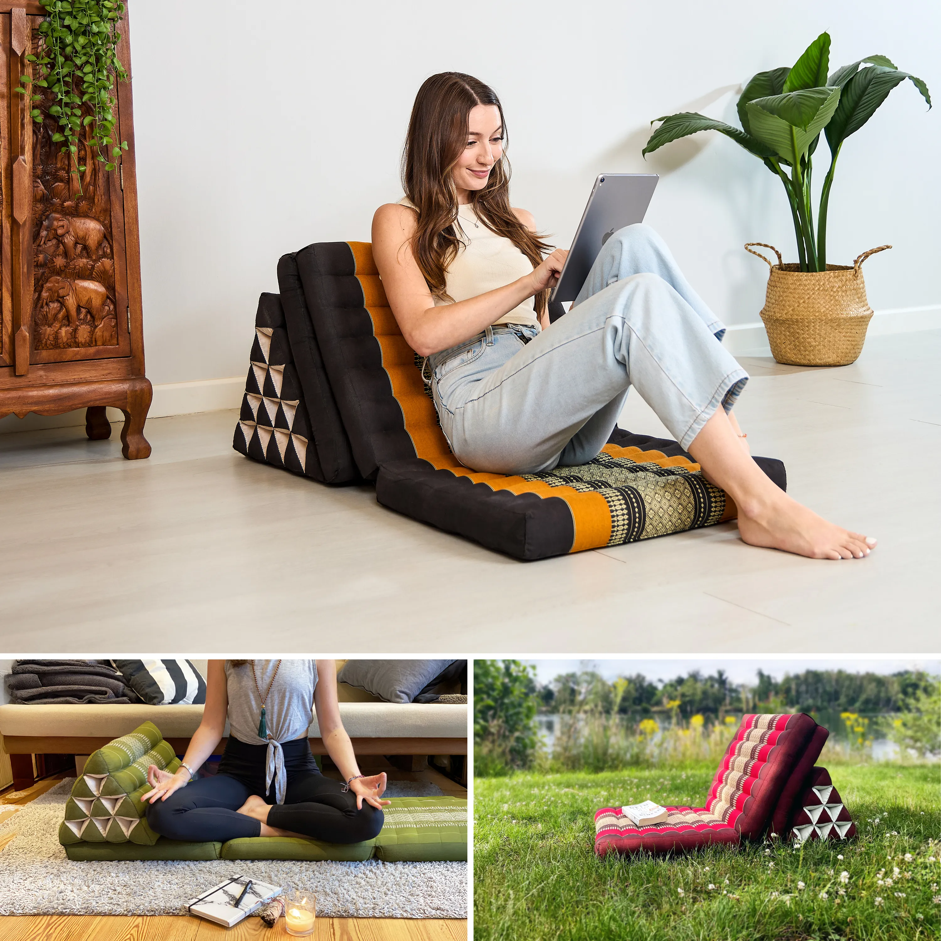 Coussin thaï en kapok hauteur XXL