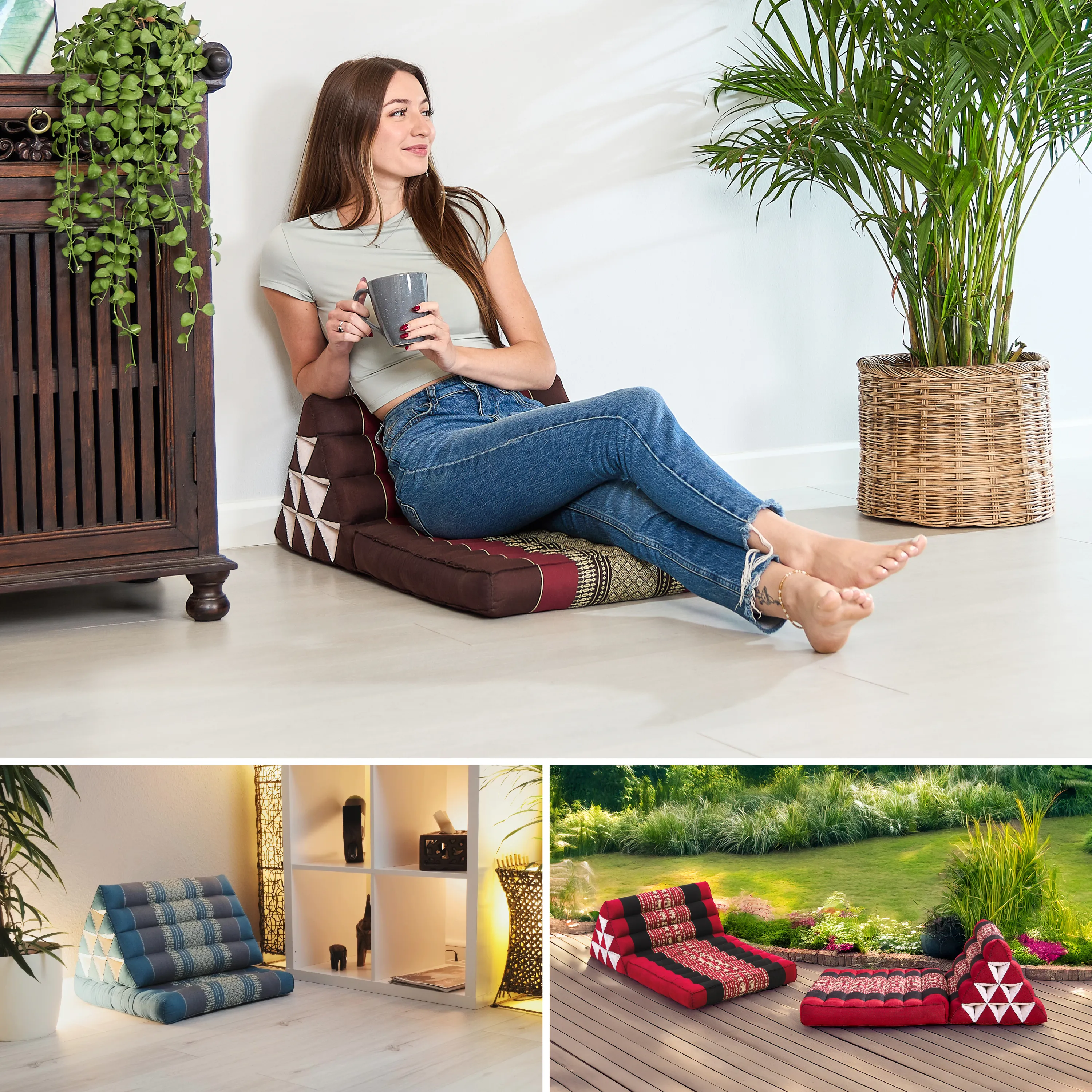 Coussin thaï avec matelas 1 partie en kapok