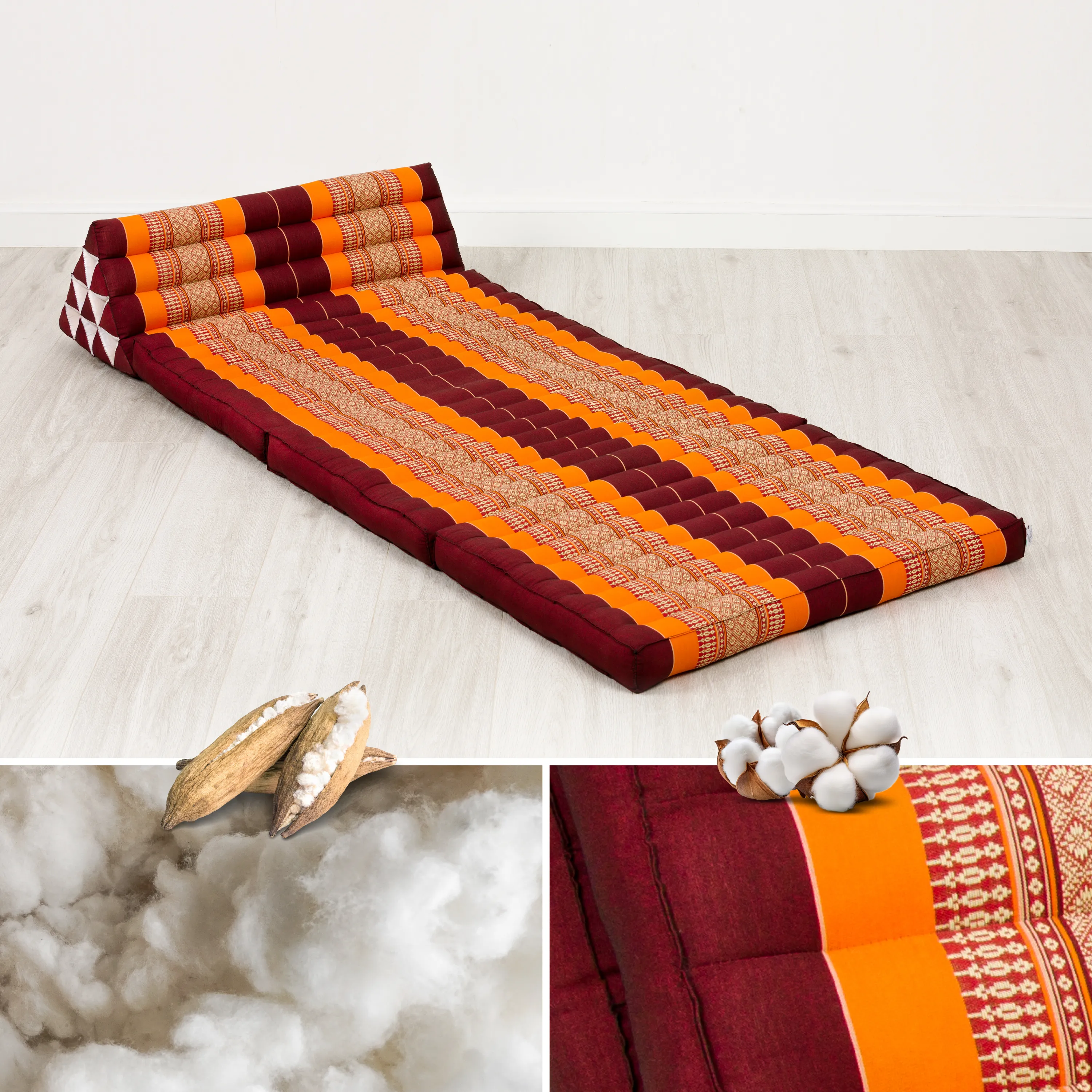 Coussin thaï en kapok largeur XXL