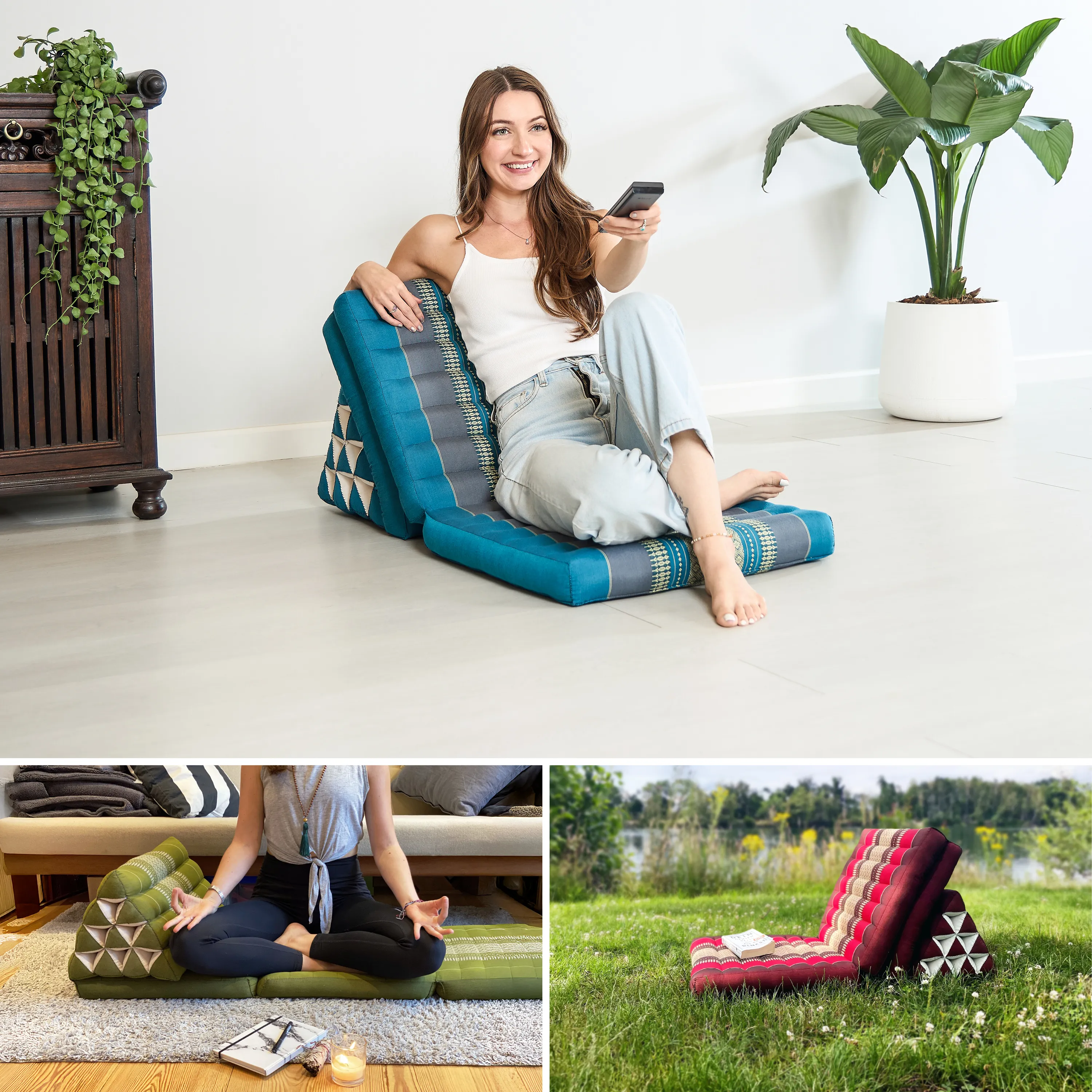 Coussin thaï avec matelas 3 parties en kapok, Classic