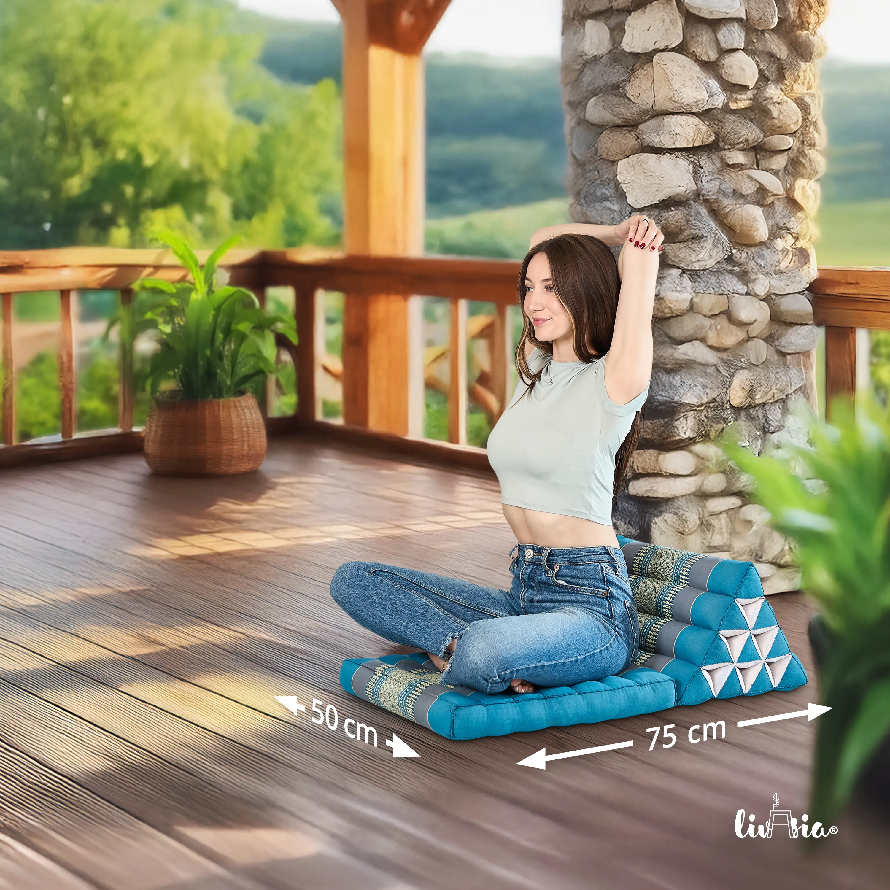 Coussin thaï avec matelas 1 partie en kapok