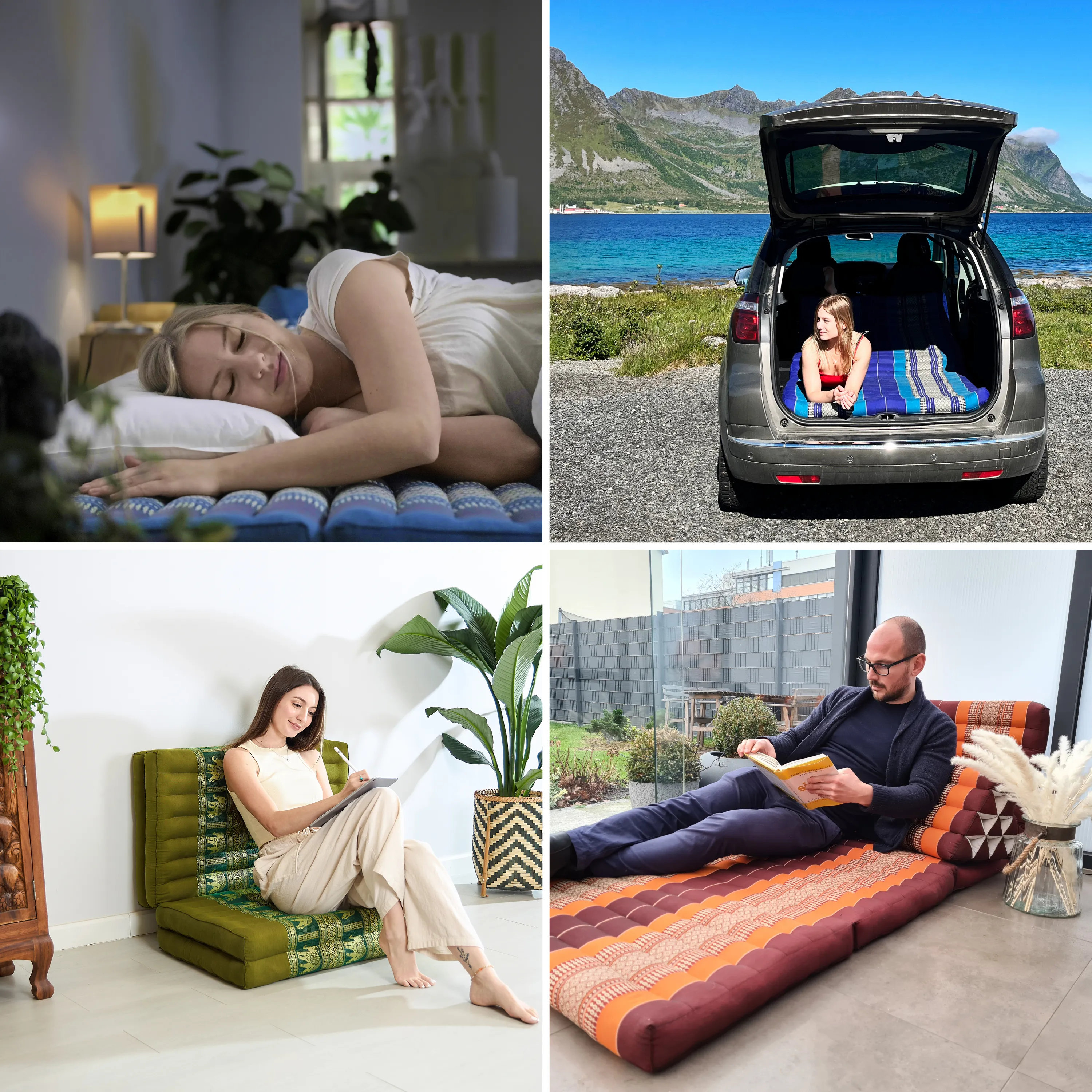 Matelas pliable en kapok, 80 cm de large, Deluxe