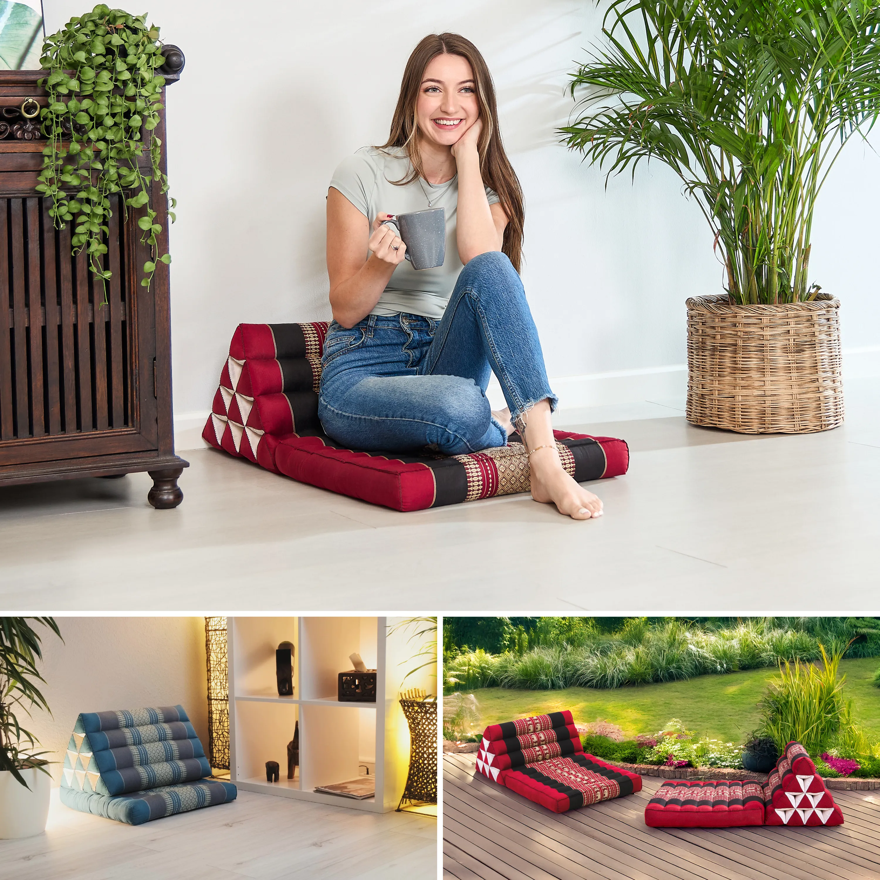Coussin thaï avec matelas 1 partie en kapok