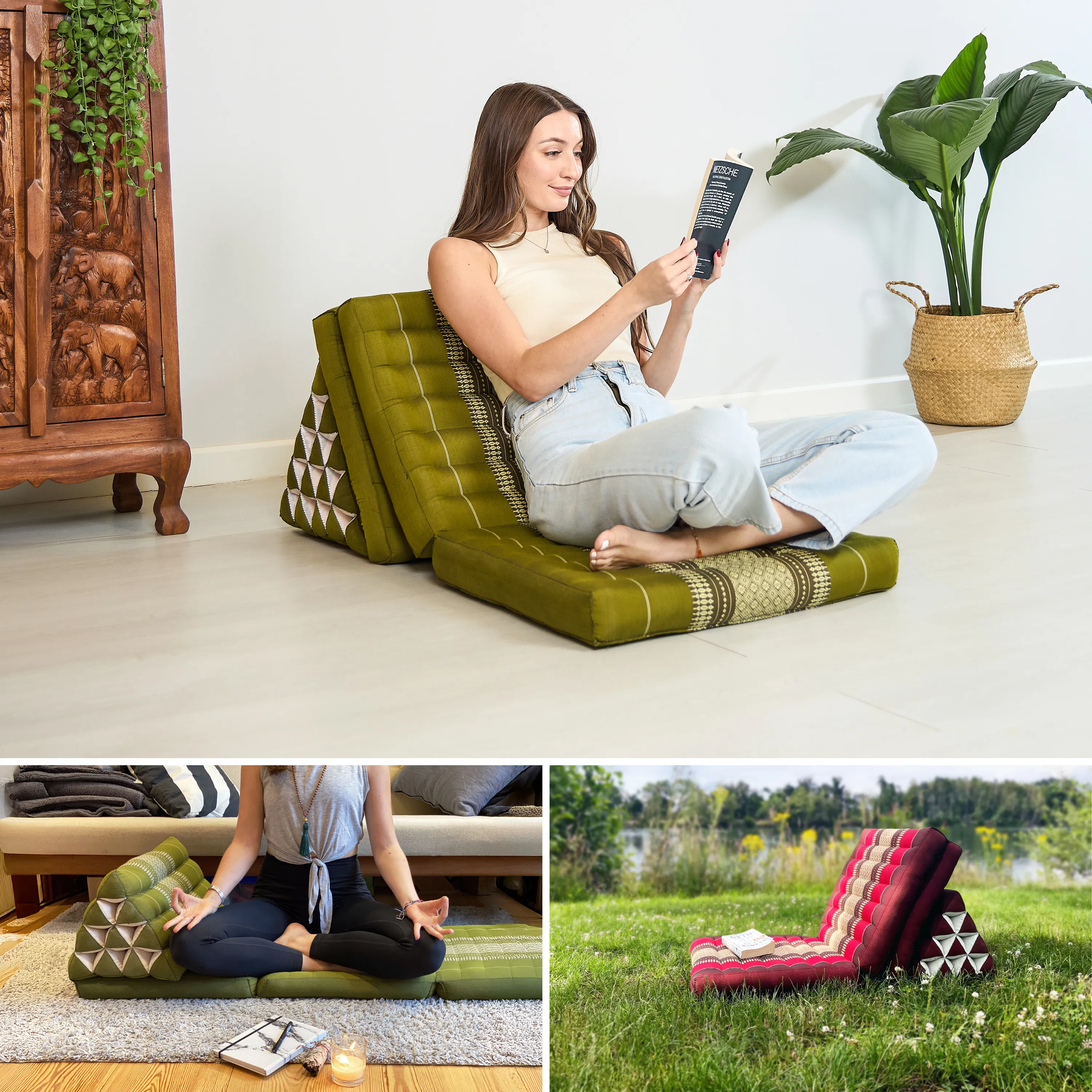 Coussin thaï en kapok hauteur XXL
