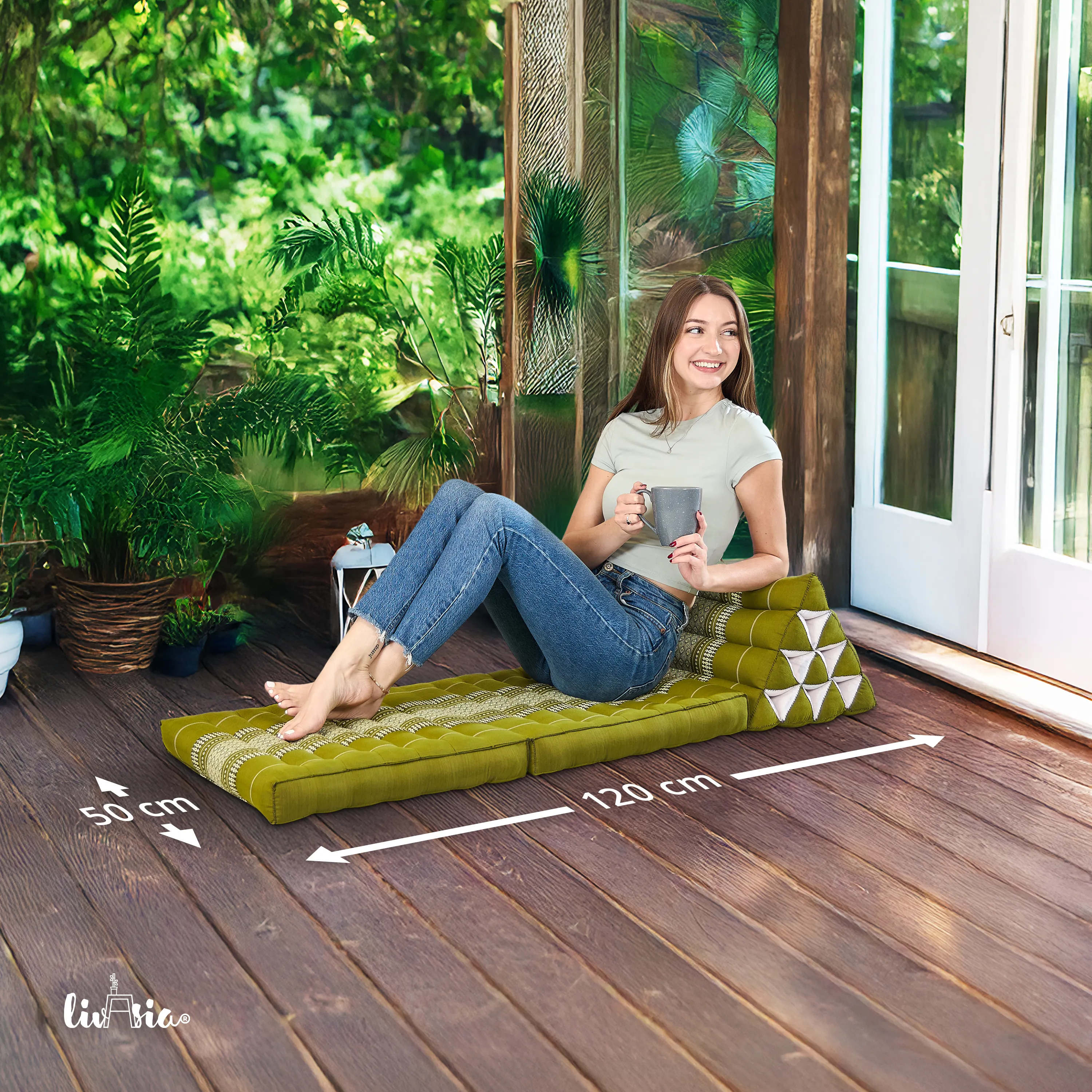 Coussin thaï avec matelas 2 parties en kapok