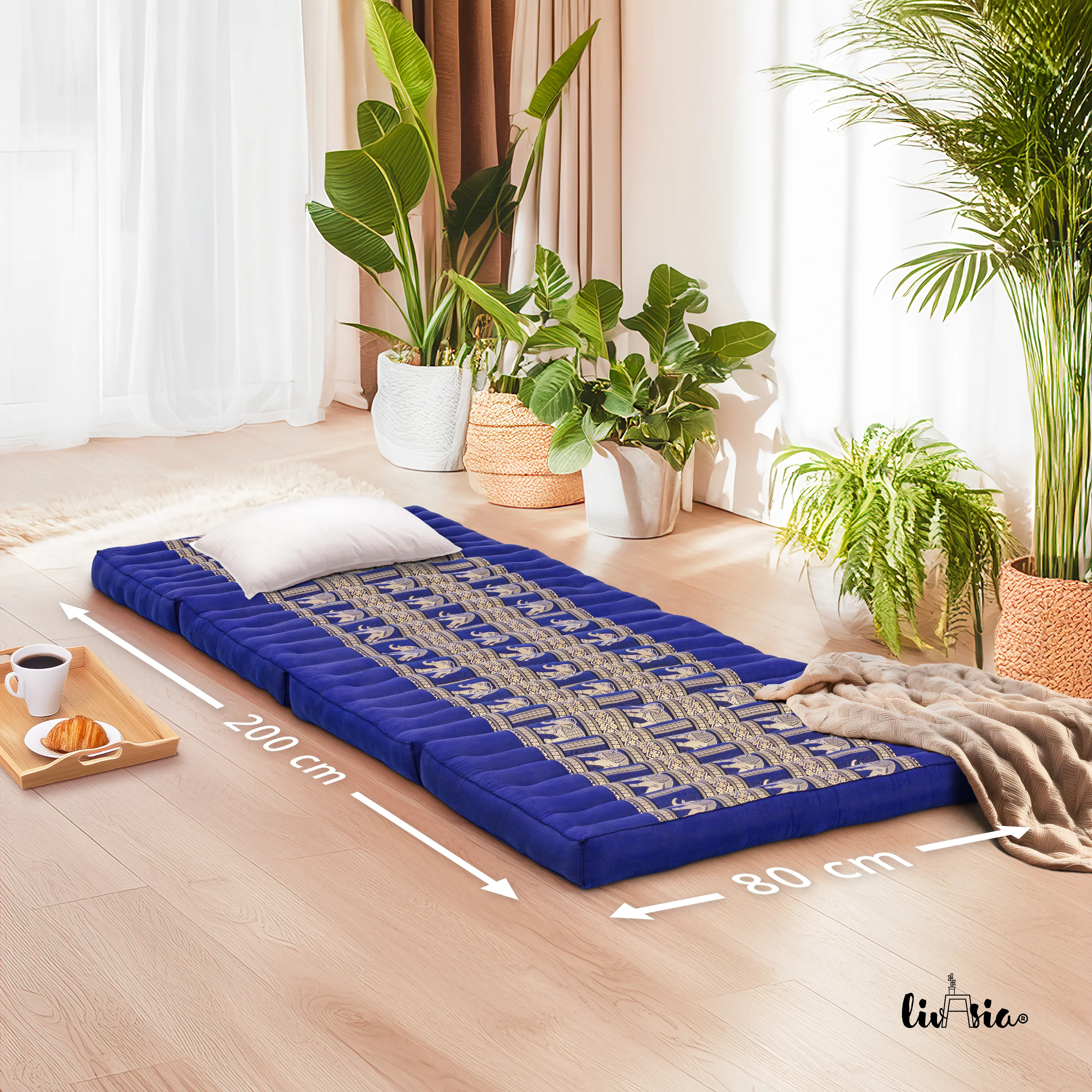 Matelas pliable en kapok, 80 cm de large, Deluxe