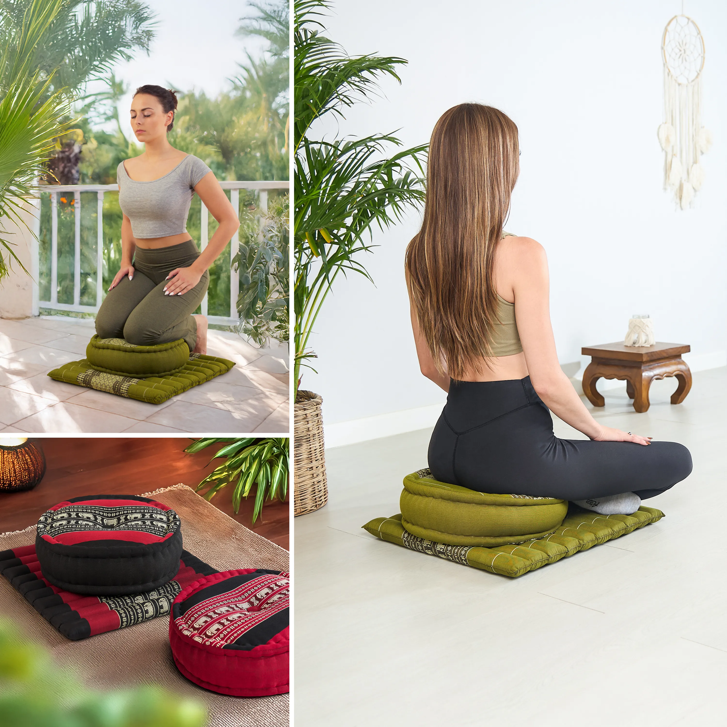 Set de coussins de méditation en kapok L